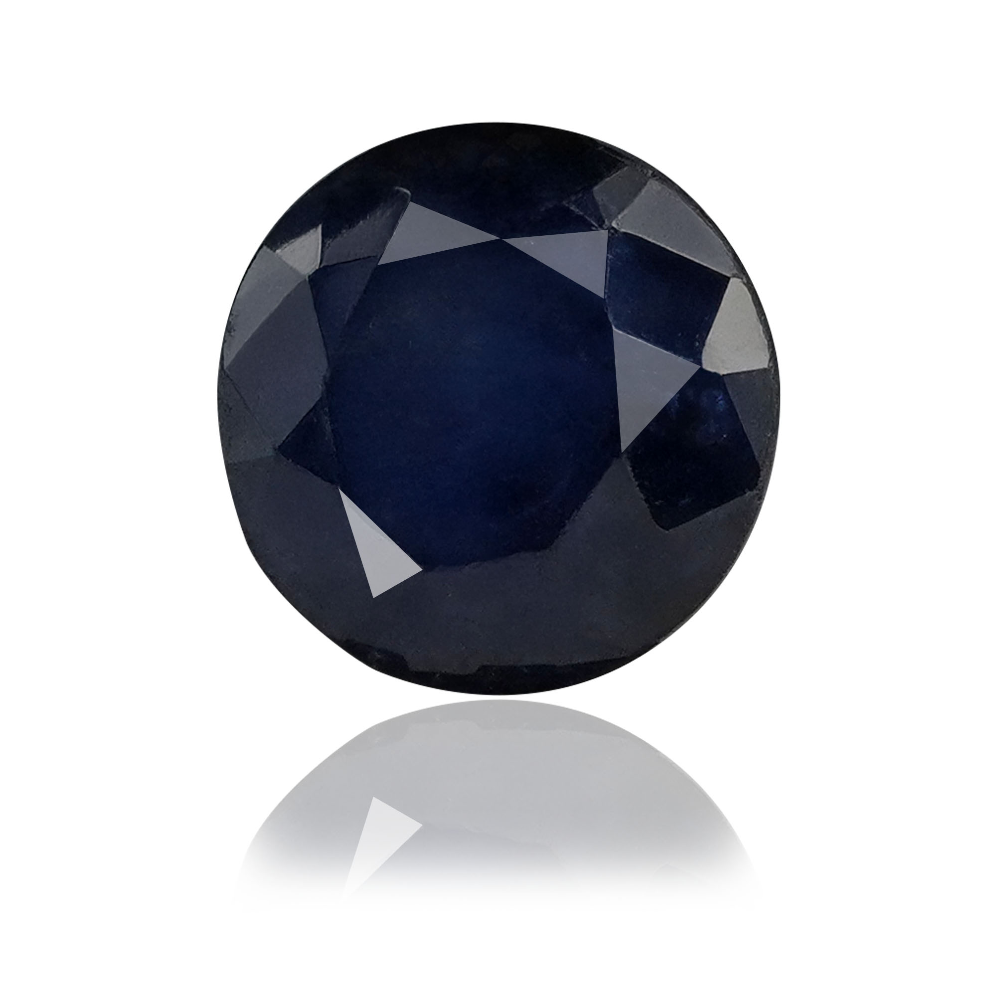 Natural Blue Sapphire (Neelam) 1.68 Ct, Round, Thailand (Lot BKBS165) – Beryllium-diffused, IGTL Certified – front view thumbnail