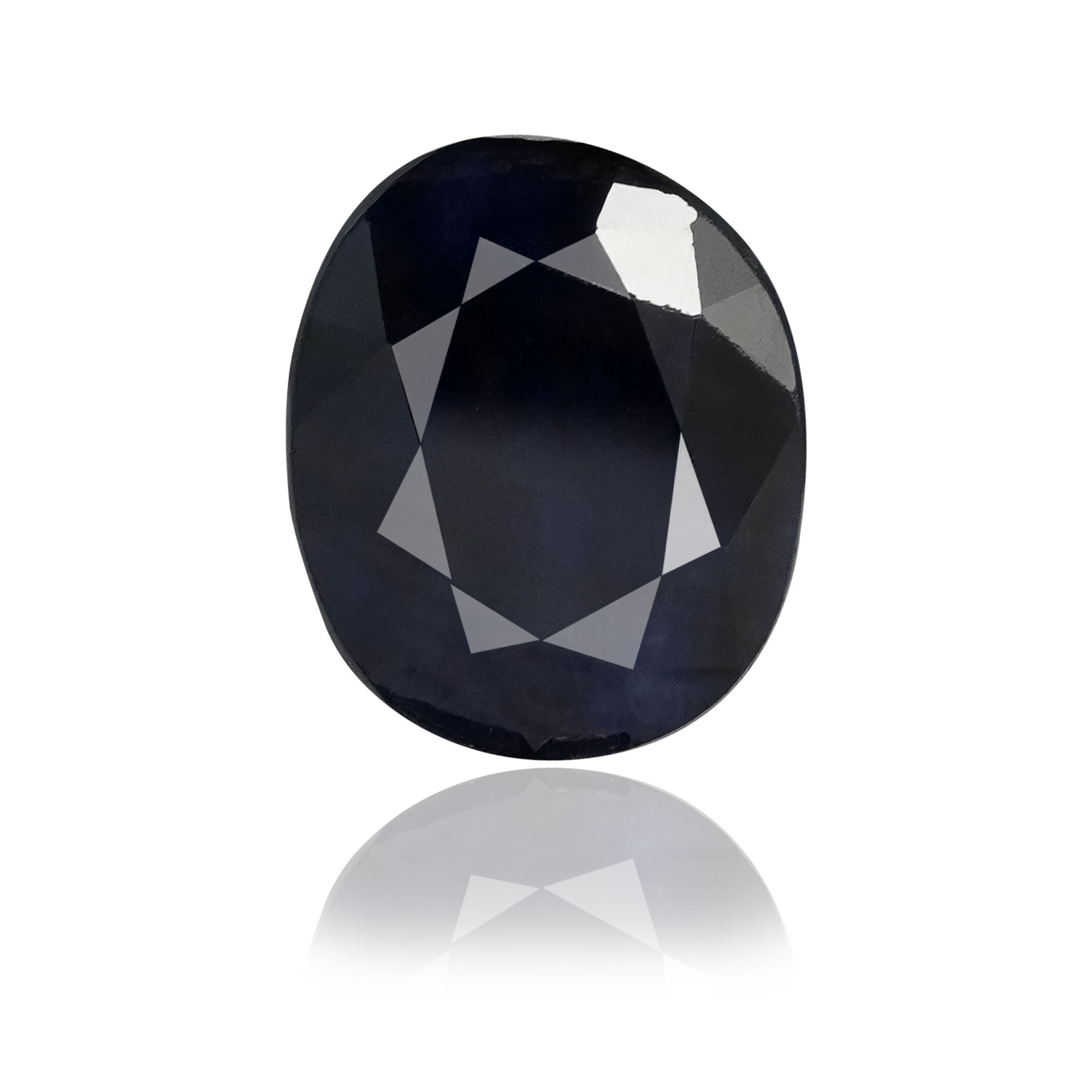 Natural Blue Sapphire (Neelam) 5.76 Ct, Oval, Thailand – Beryllium-diffused, IGTL Certified – front view thumbnail