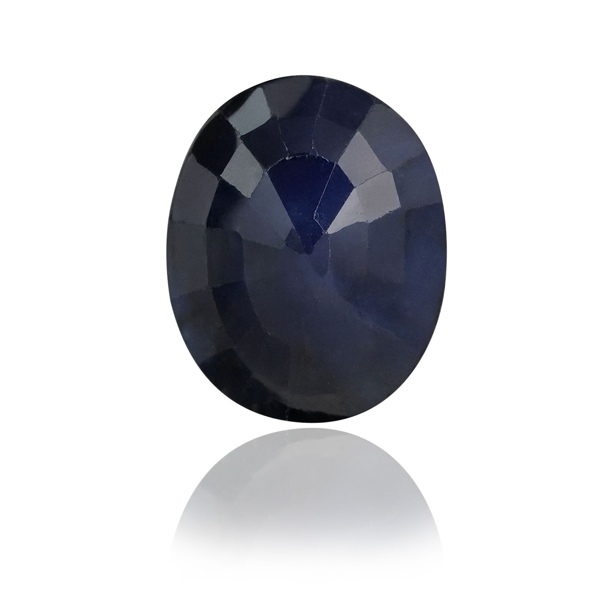 Natural Blue Sapphire (Neelam) 4.38 Ct, Oval, Thailand – Beryllium-diffused, IGTL Certified – front view thumbnail