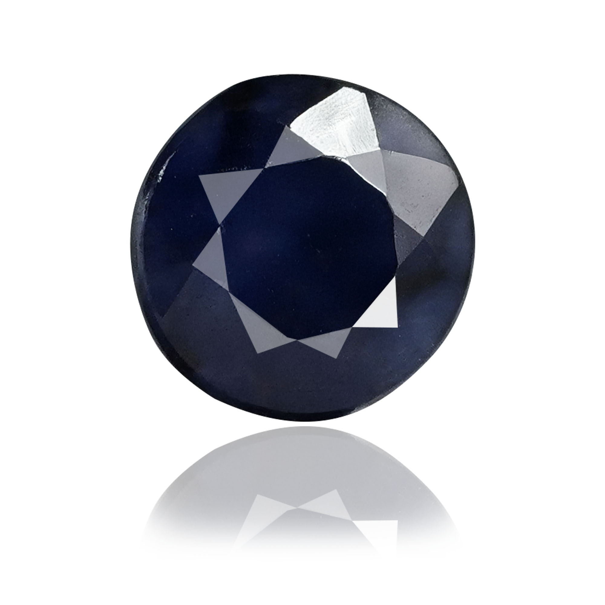 Natural Blue Sapphire (Neelam) 1.68 Ct, Round, Thailand (Lot BKBS171) – Beryllium-diffused, IGTL Certified – front view thumbnail