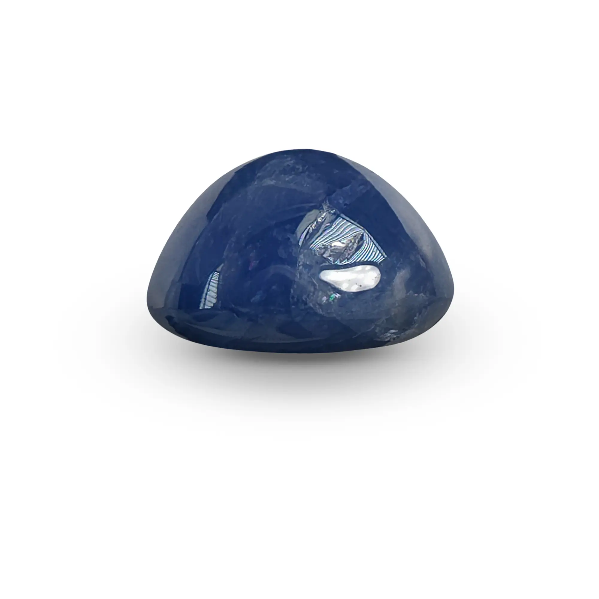 Natural Unheated Blue Sapphire (Neelam) 5.14 Ct, Semiround, Burma – IGTL Certified – front view thumbnail