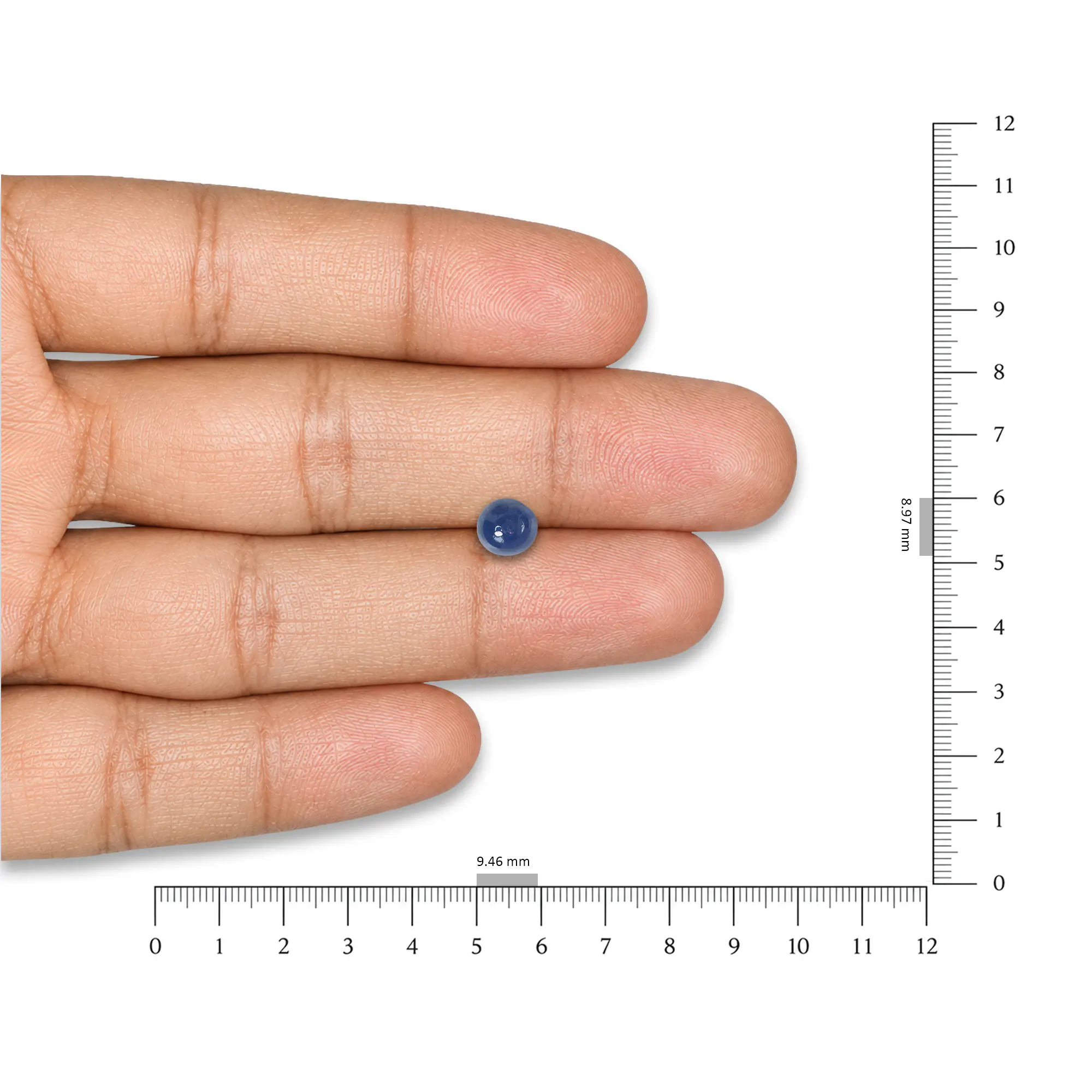 Natural Unheated Blue Sapphire (Neelam) 5.14 Ct, Semiround, Burma – IGTL Certified – front view thumbnail
