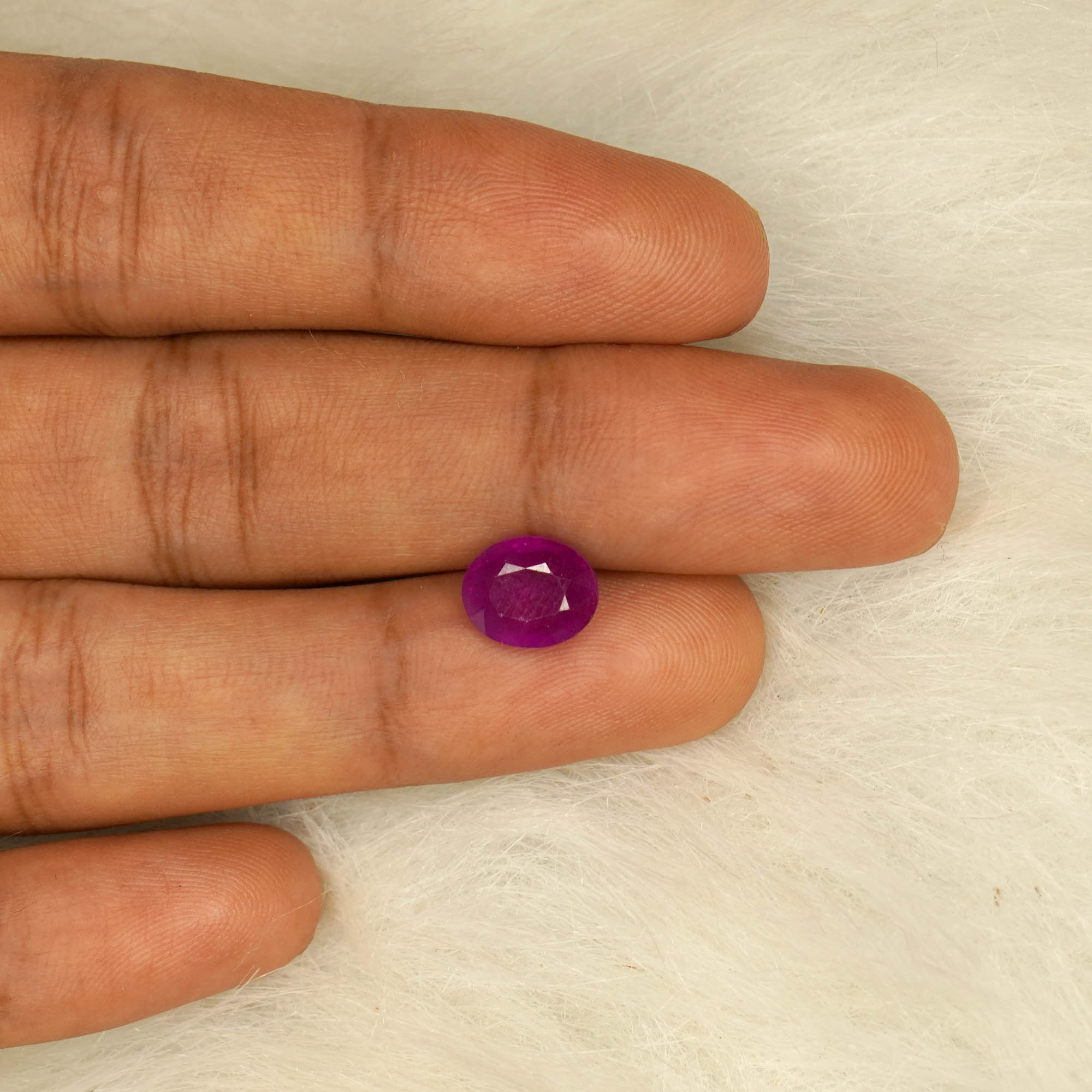 Natural Ruby (Manik) 2.63 Ct, Oval, Burma – IGTL Certified – front view thumbnail