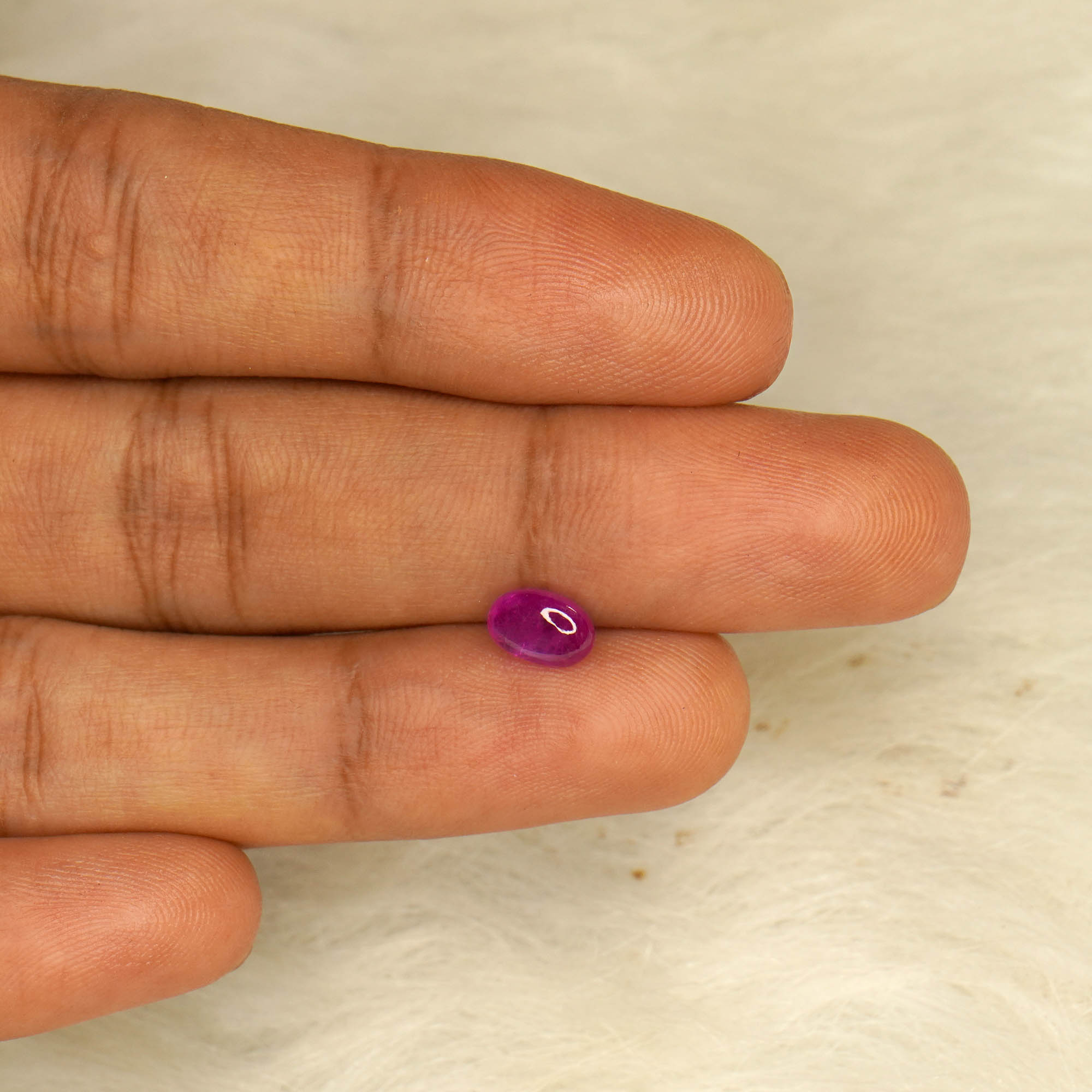 Natural Ruby (Manik) 1.2 Ct, Oval Cabochon, Burma – IGTL Certified – front view thumbnail