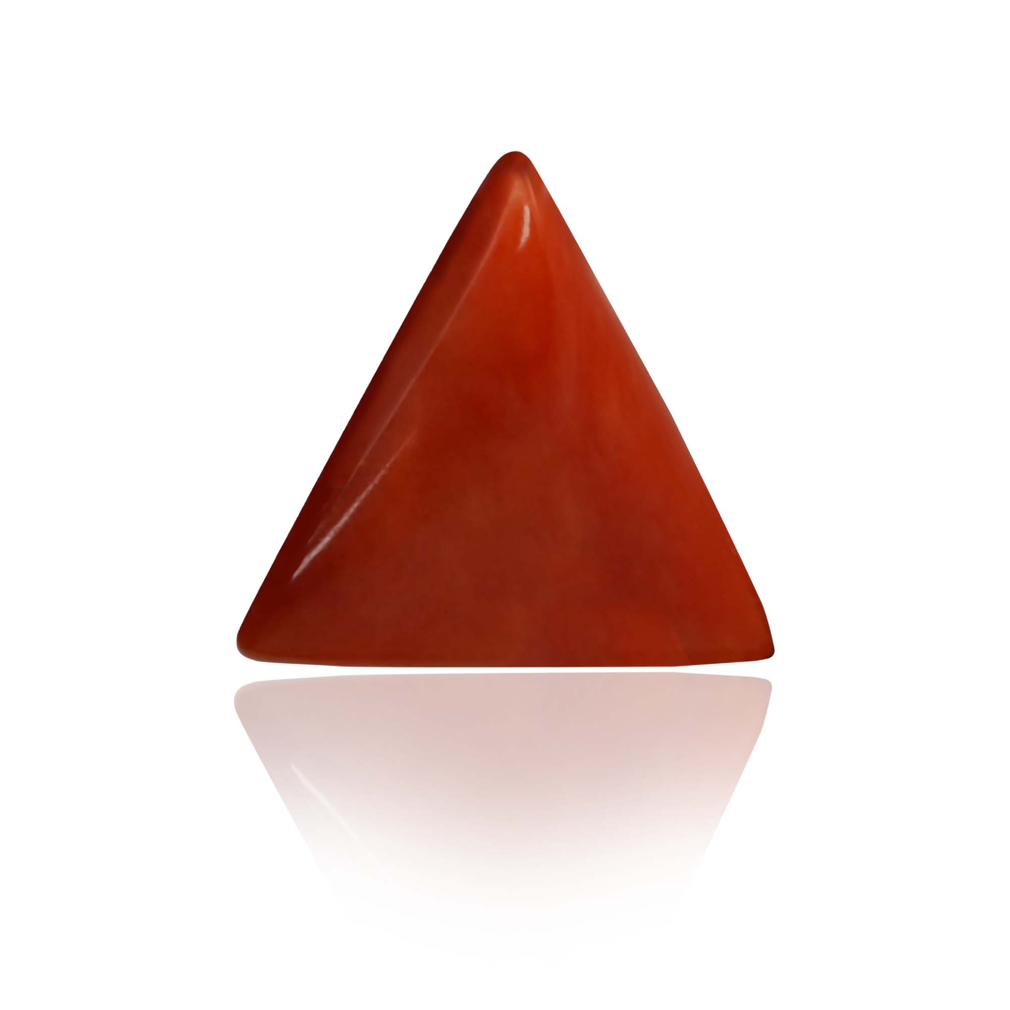 Natural Red Coral (Moonga) 2.46 Ct, Triangle, Italian – IGTL Certified – front view thumbnail