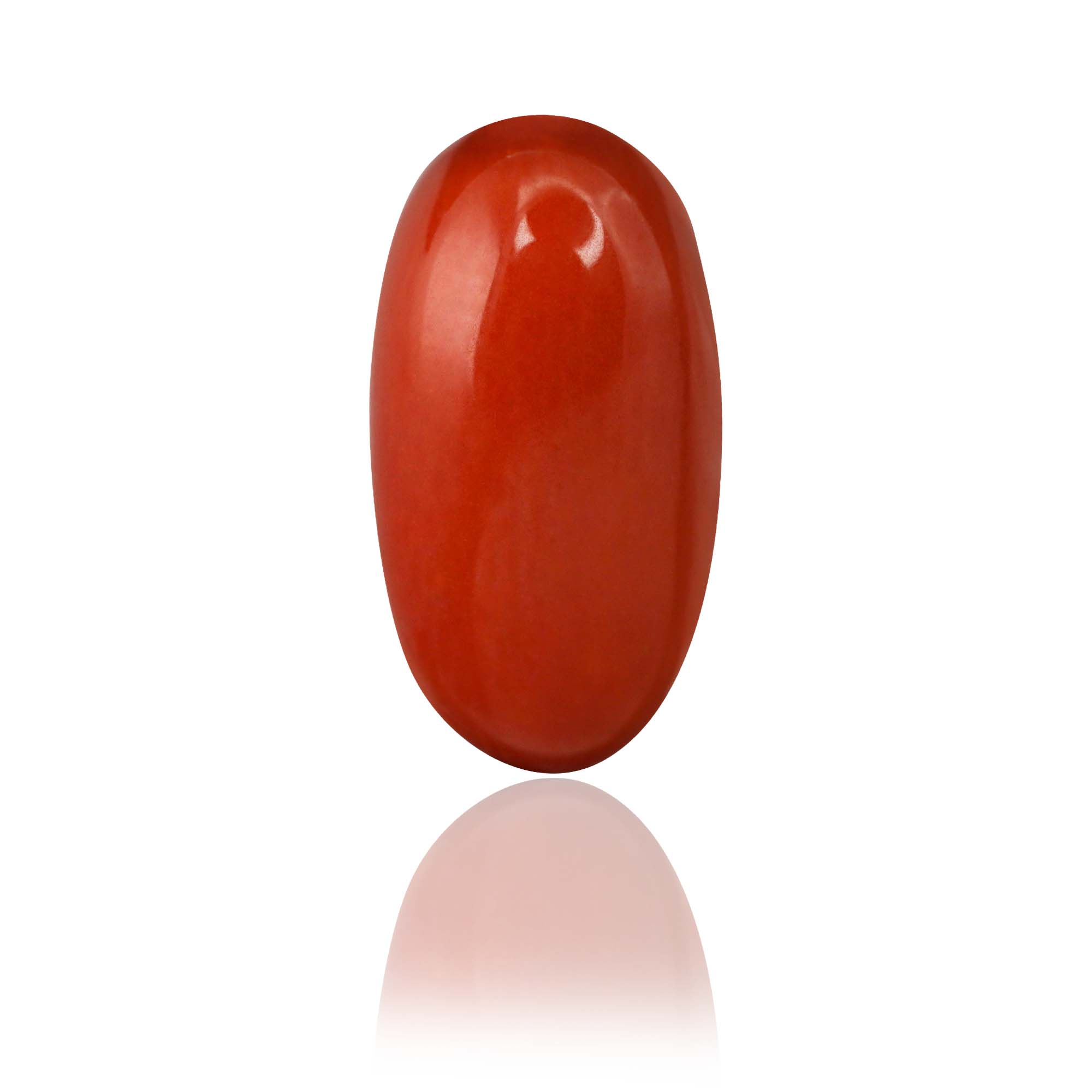 Natural Red Coral (Moonga) 3.01 Ct, Oval, Italian – IGTL Certified – front view thumbnail