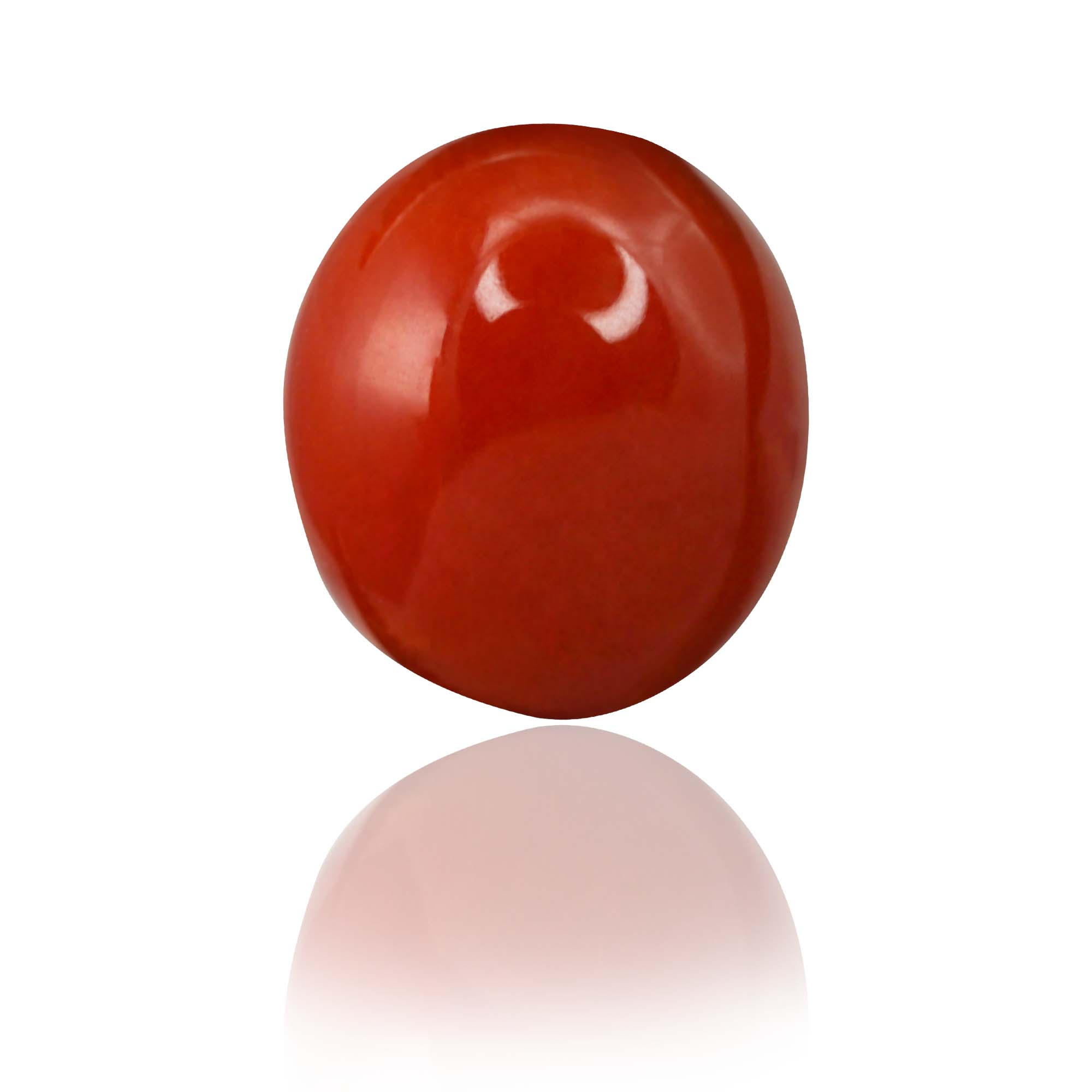 Natural Red Coral (Moonga) 4.27 Ct, Oval, Italian – IGTL Certified – front view thumbnail