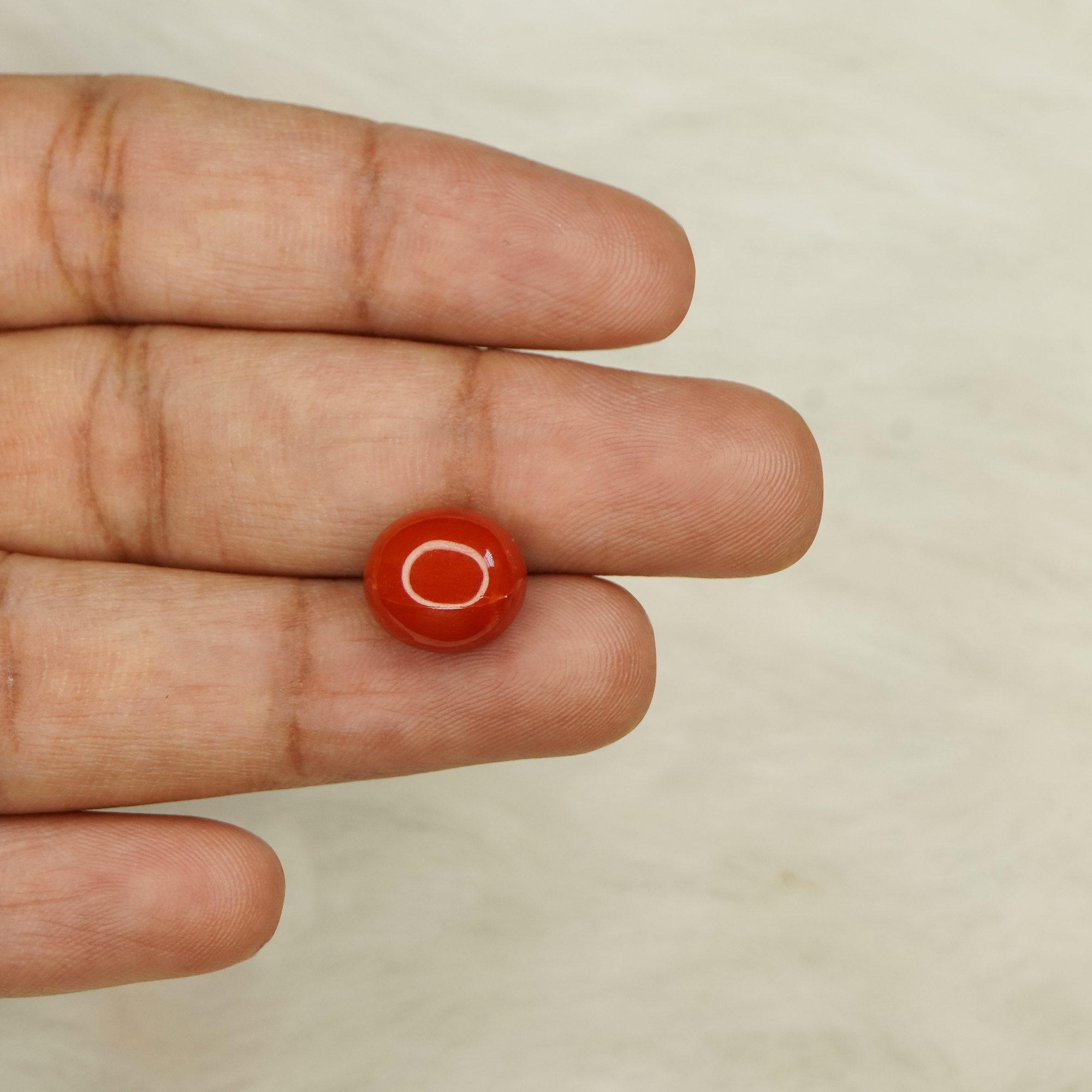 Natural Red Coral (Moonga) 4.27 Ct, Oval, Italian – IGTL Certified – front view thumbnail