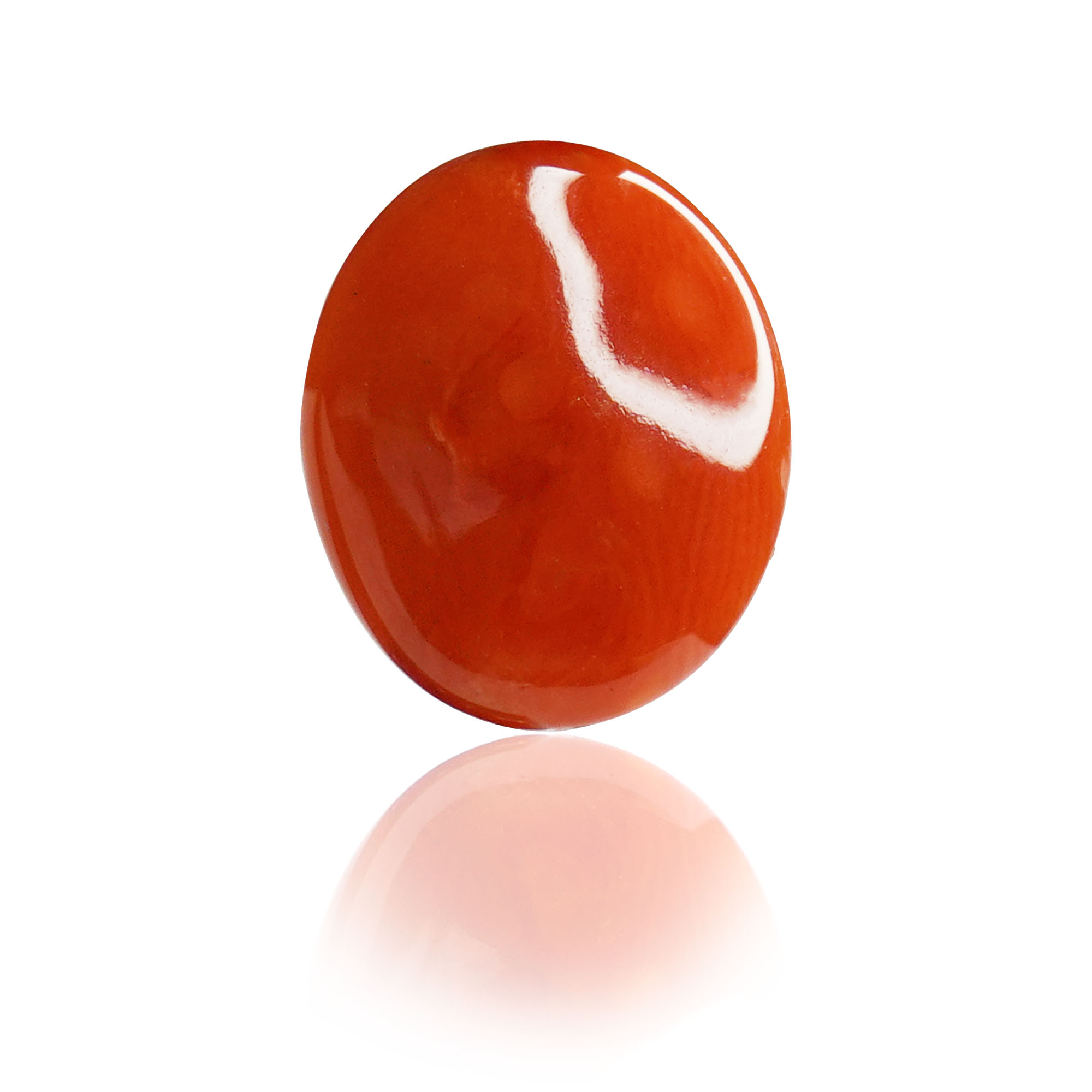 Natural Red Coral (Moonga) 2.92 Ct, Oval, Japanese – IGTL Certified – front view thumbnail