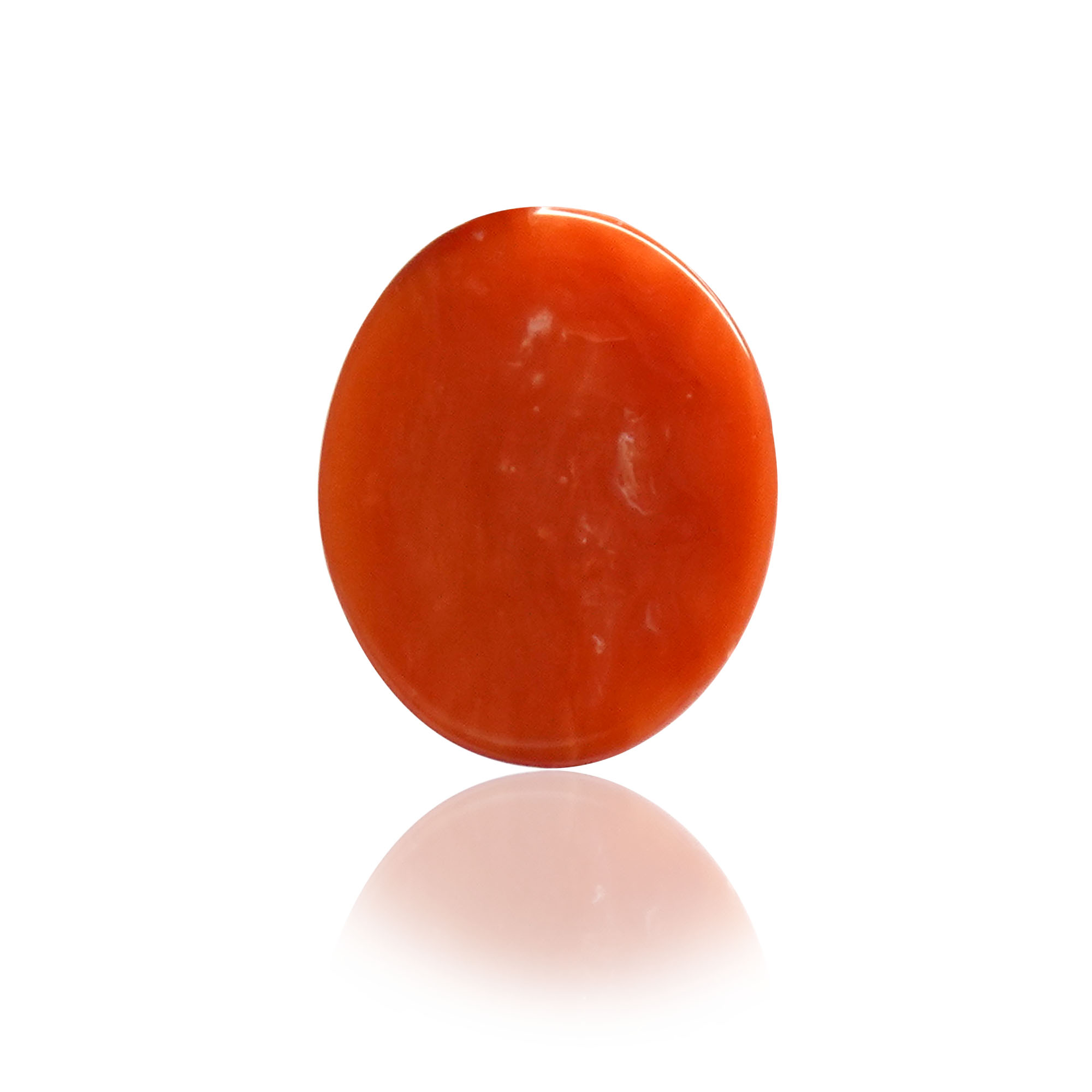 Natural Red Coral (Moonga) 2.92 Ct, Oval, Japanese – IGTL Certified – front view thumbnail
