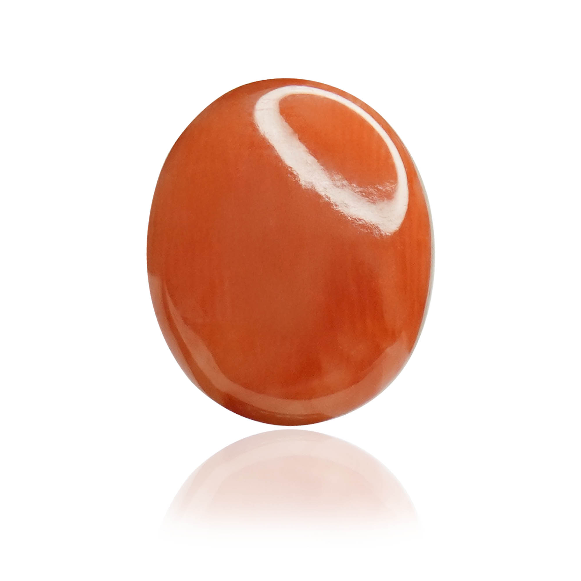 Natural Red Coral (Moonga) 2.55 Ct, Oval, Japanese – IGTL Certified – front view thumbnail