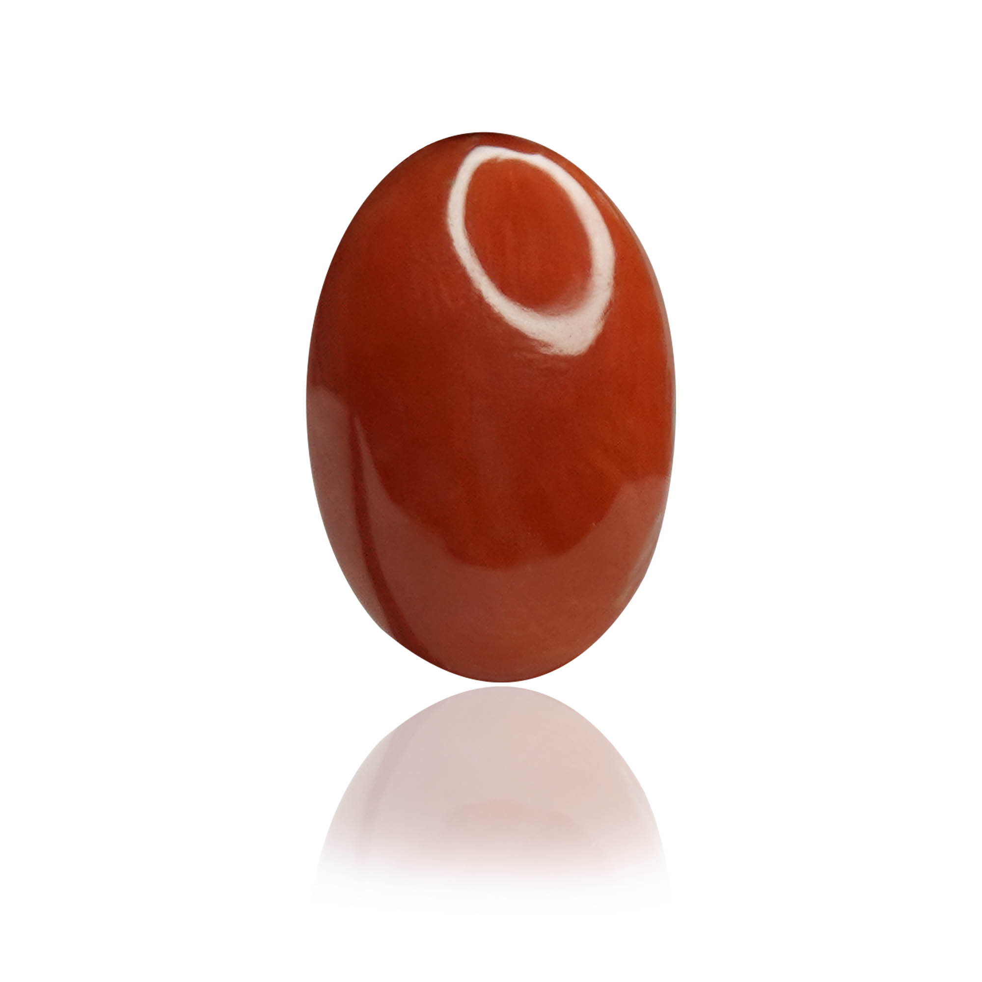Natural Red Coral (Moonga) 3.36 Ct, Oval, Japanese – IGTL Certified – front view thumbnail