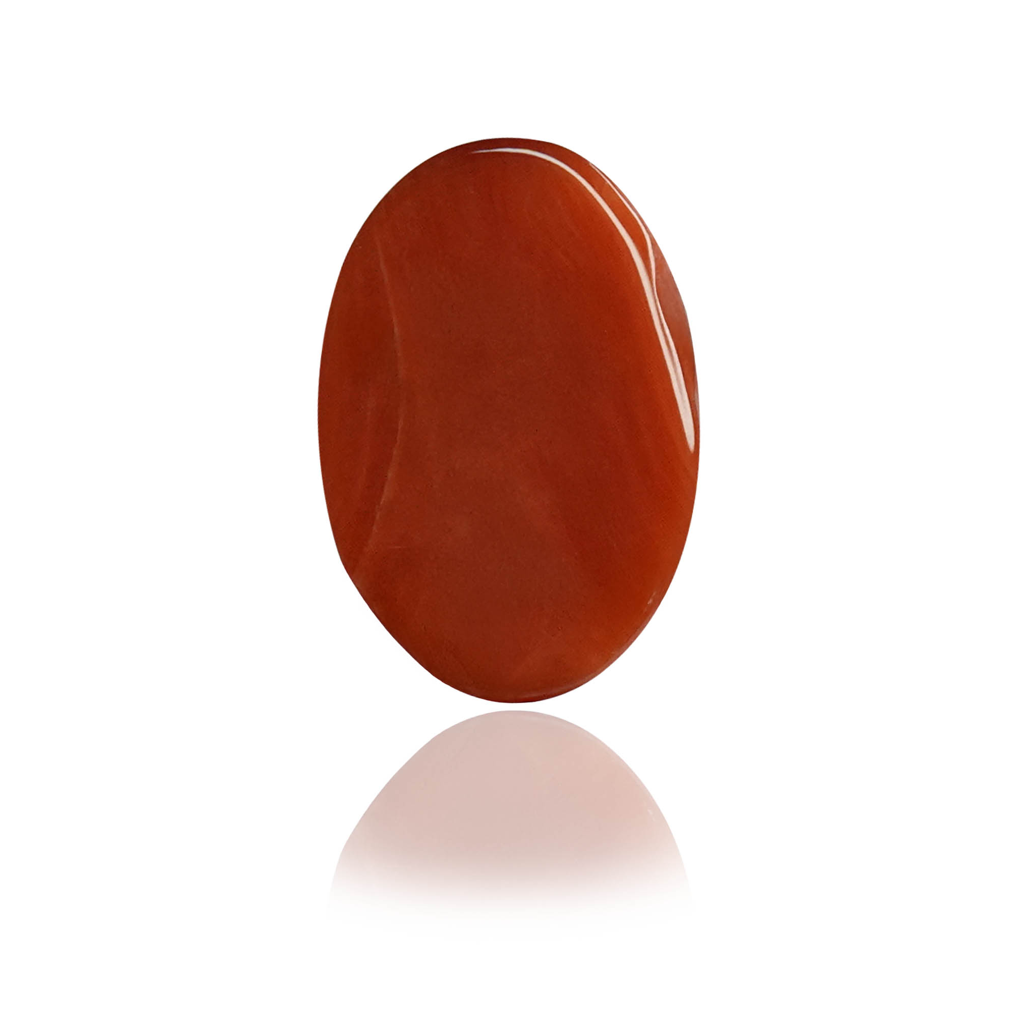 Natural Red Coral (Moonga) 3.36 Ct, Oval, Japanese – IGTL Certified – front view thumbnail