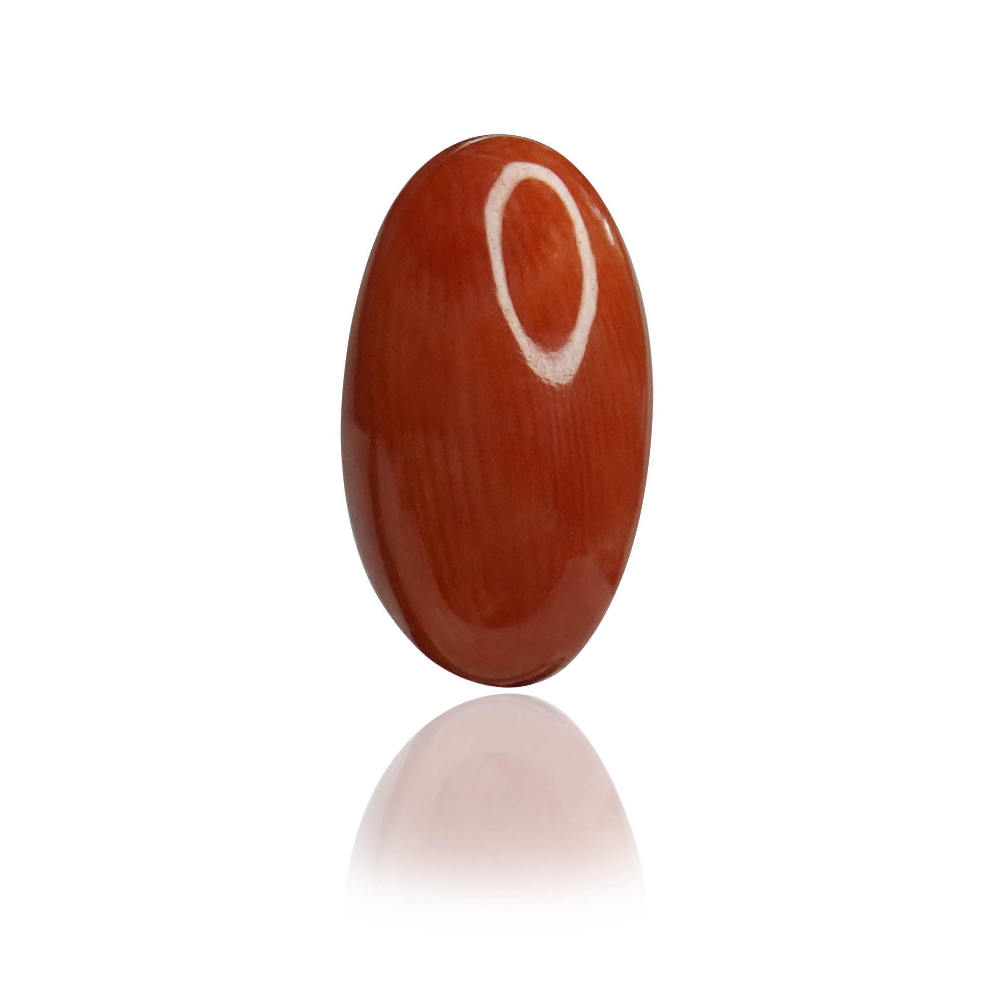 Natural Red Coral (Moonga) 3.64 Ct, Oval, Japanese (Lot CO069) – IGTL Certified – front view thumbnail