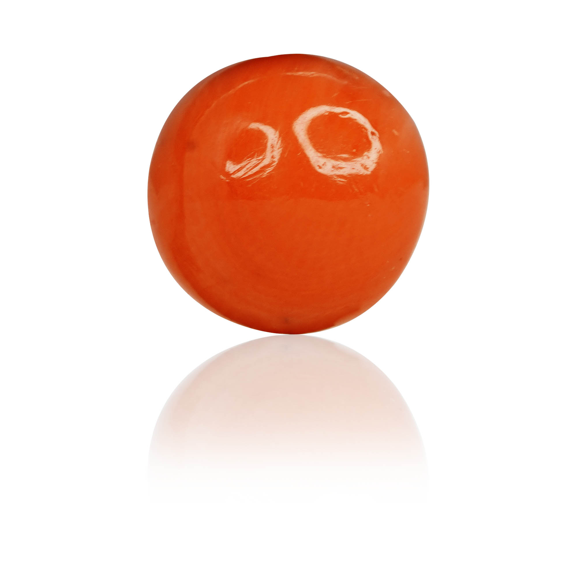 Natural Red Coral (Moonga) 1.72 Ct, Round Cabochon, Japanese – IGTL Certified – front view thumbnail