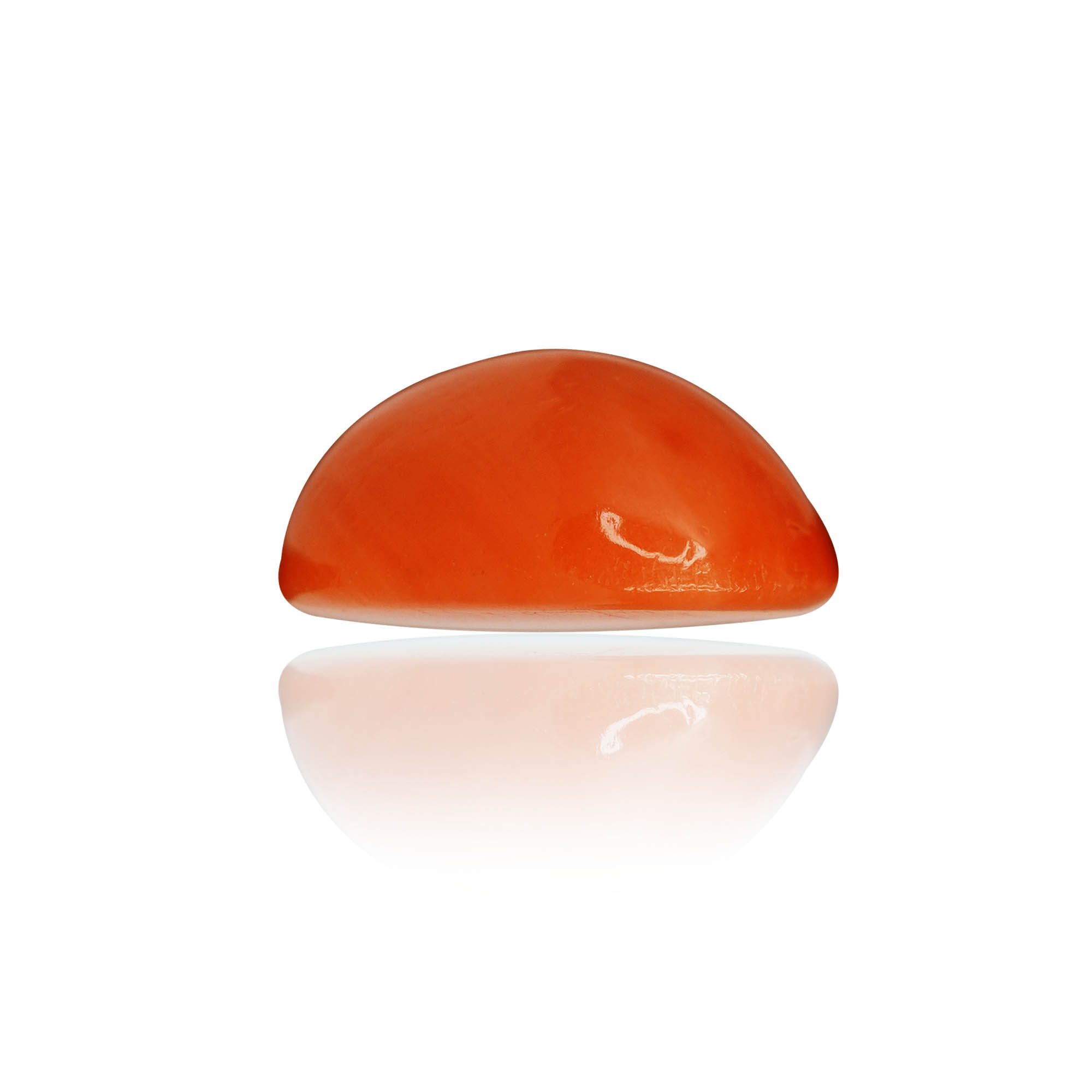 Natural Red Coral (Moonga) 1.72 Ct, Round Cabochon, Japanese – IGTL Certified – front view thumbnail