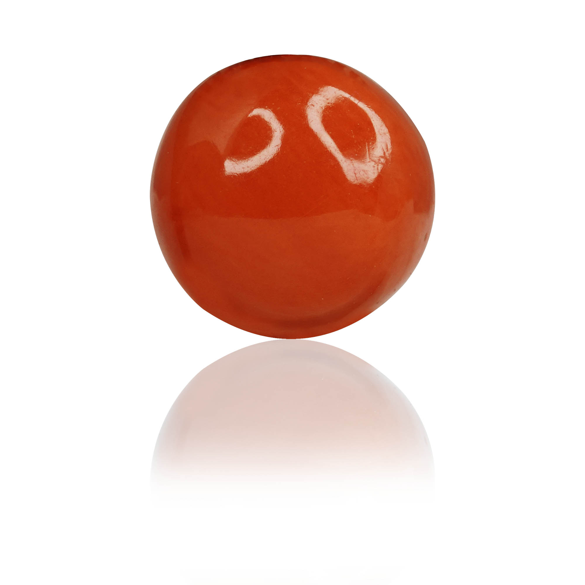 Natural Red Coral (Moonga) 2.03 Ct, Round Cabochon, Japanese – IGTL Certified – front view thumbnail
