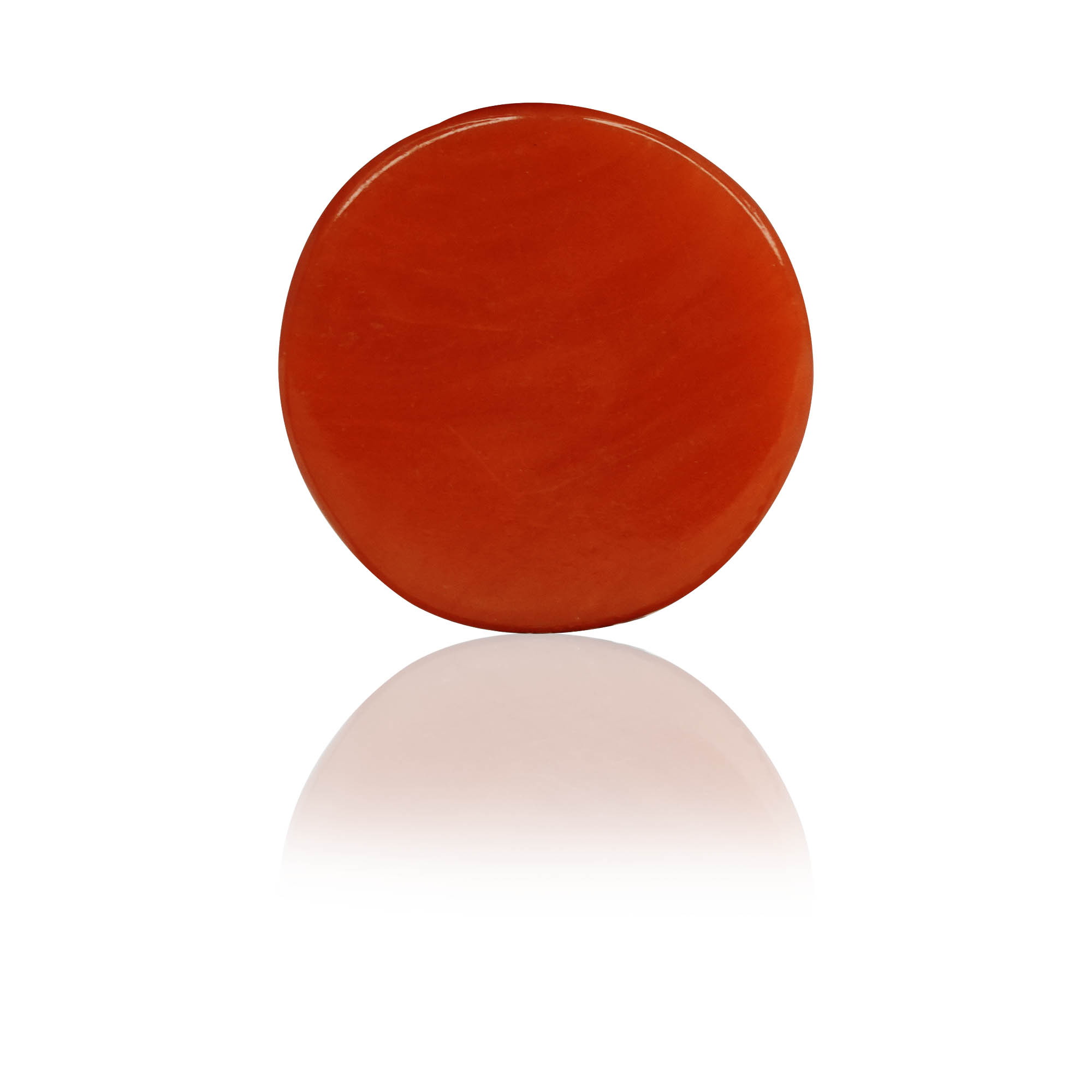 Natural Red Coral (Moonga) 2.03 Ct, Round Cabochon, Japanese – IGTL Certified – front view thumbnail