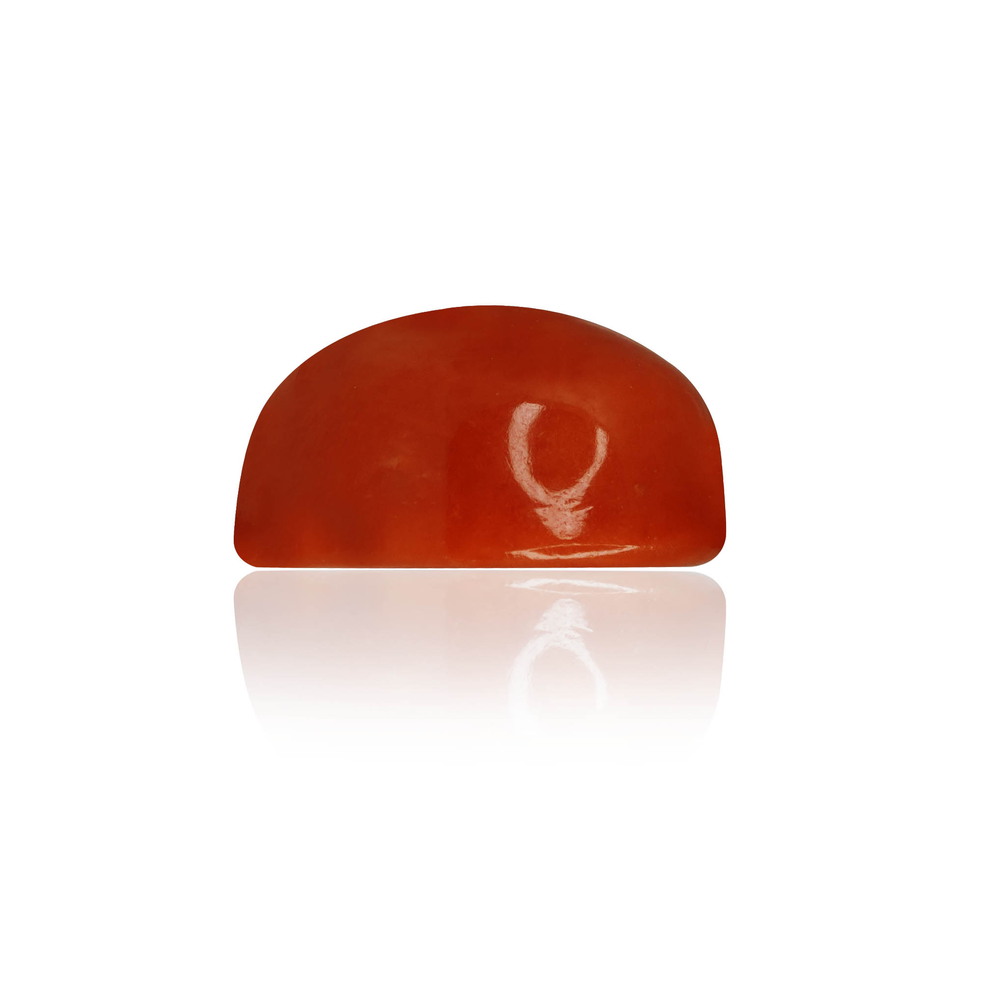 Natural Red Coral (Moonga) 2.03 Ct, Round Cabochon, Japanese – IGTL Certified – front view thumbnail
