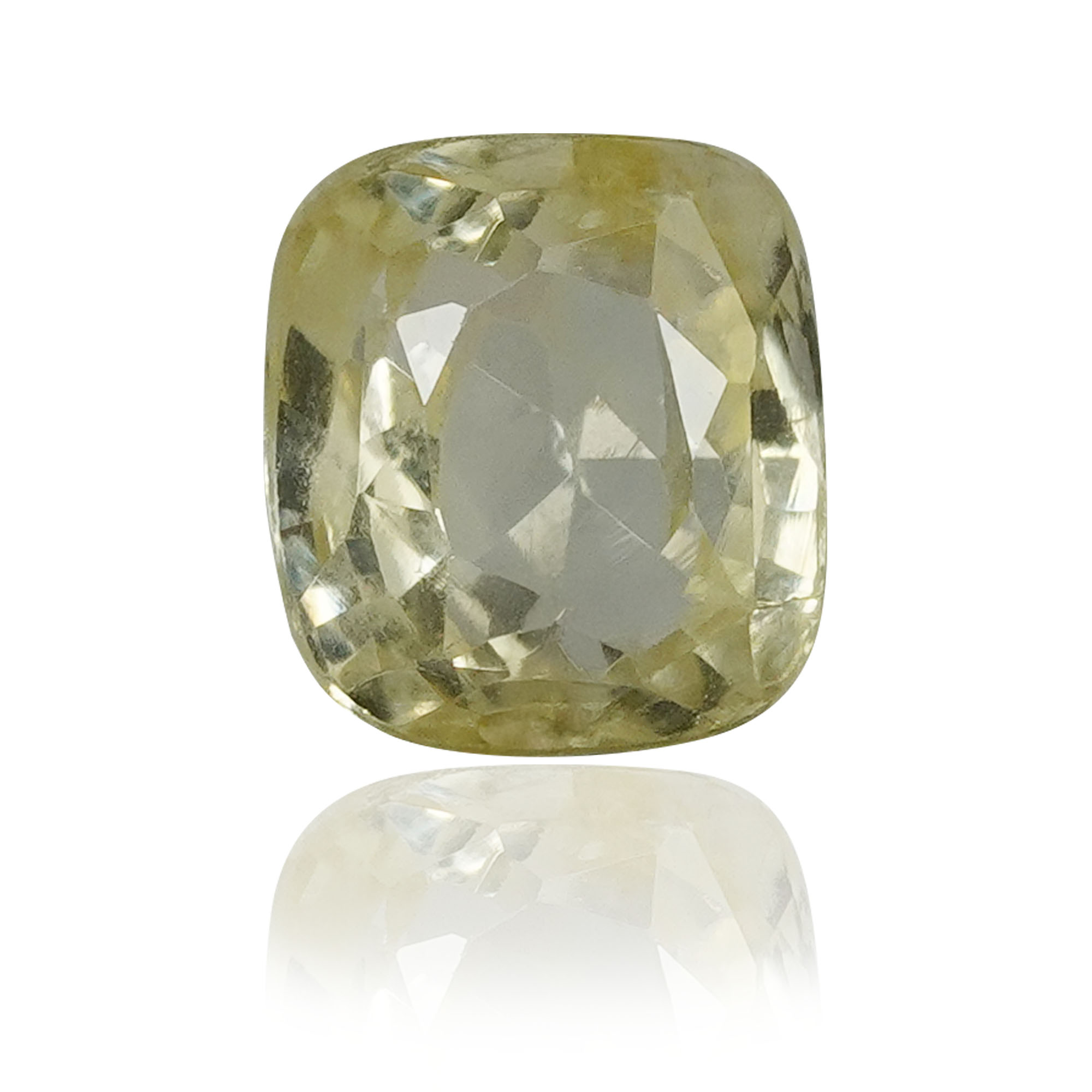 Natural Unheated Yellow Sapphire (Pukhraj) 1.66 Ct, Cushion, Ceylon – IGTL Certified – front view thumbnail