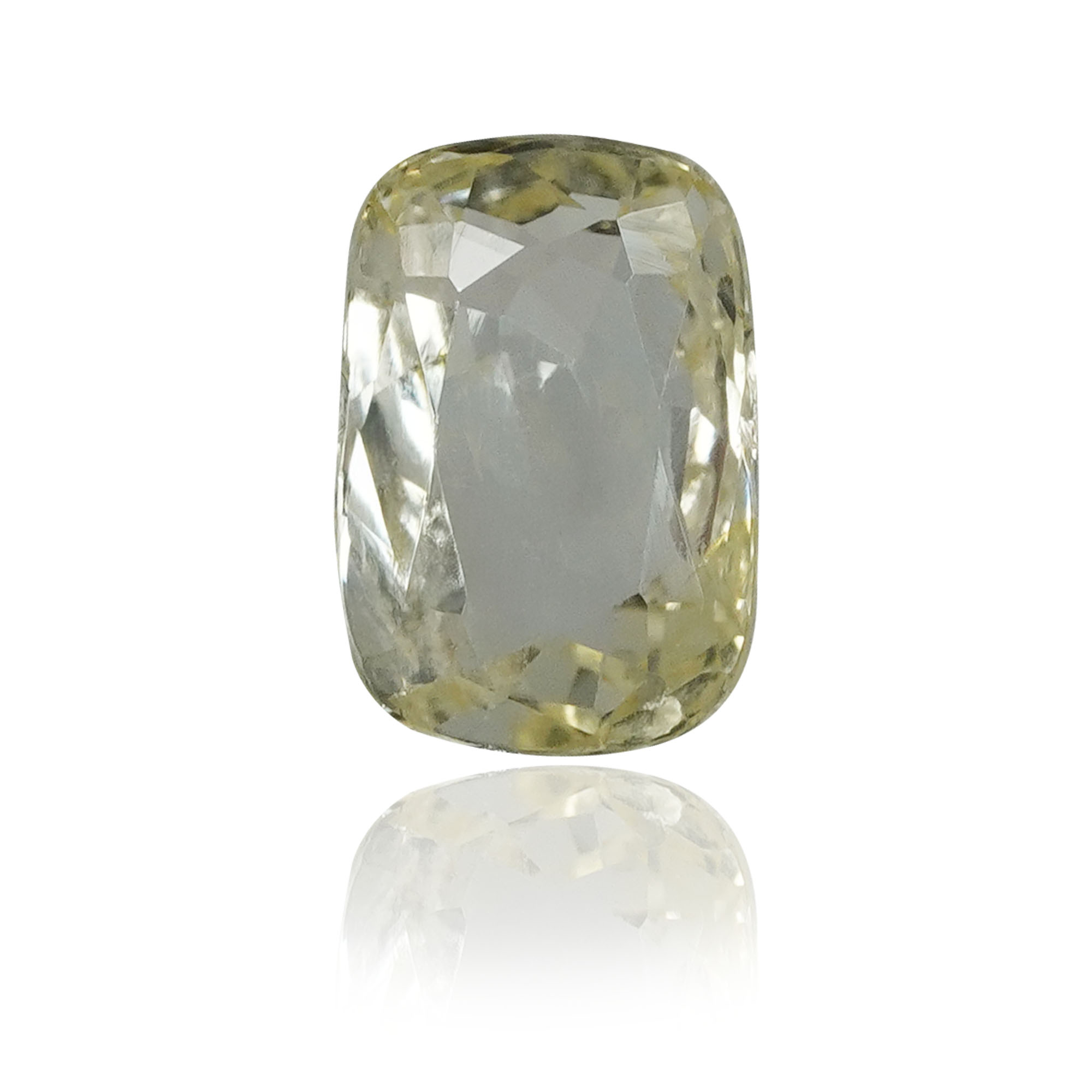 Natural Unheated Yellow Sapphire (Pukhraj) 1.5 Ct, Cushion, Ceylon – IGTL Certified – front view thumbnail