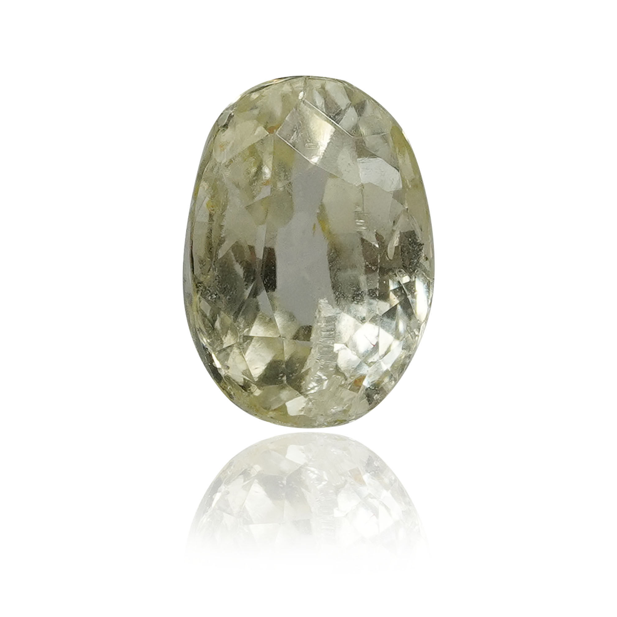 Natural Unheated Yellow Sapphire (Pukhraj) 1.61 Ct, Oval, Ceylon – IGTL Certified – front view thumbnail