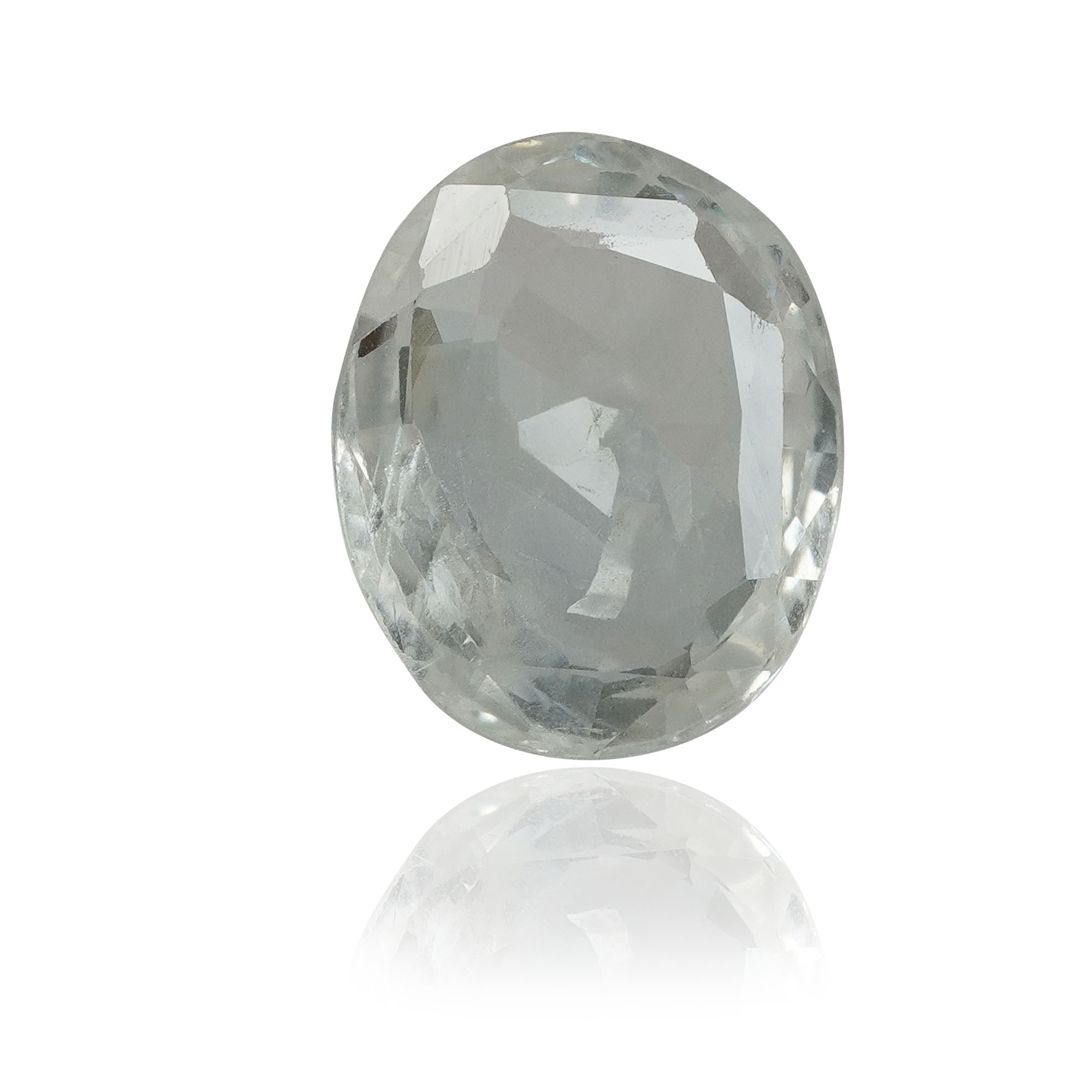 Natural Unheated White Sapphire 1.98 Ct, Oval, Ceylon – IGTL Certified – front view thumbnail