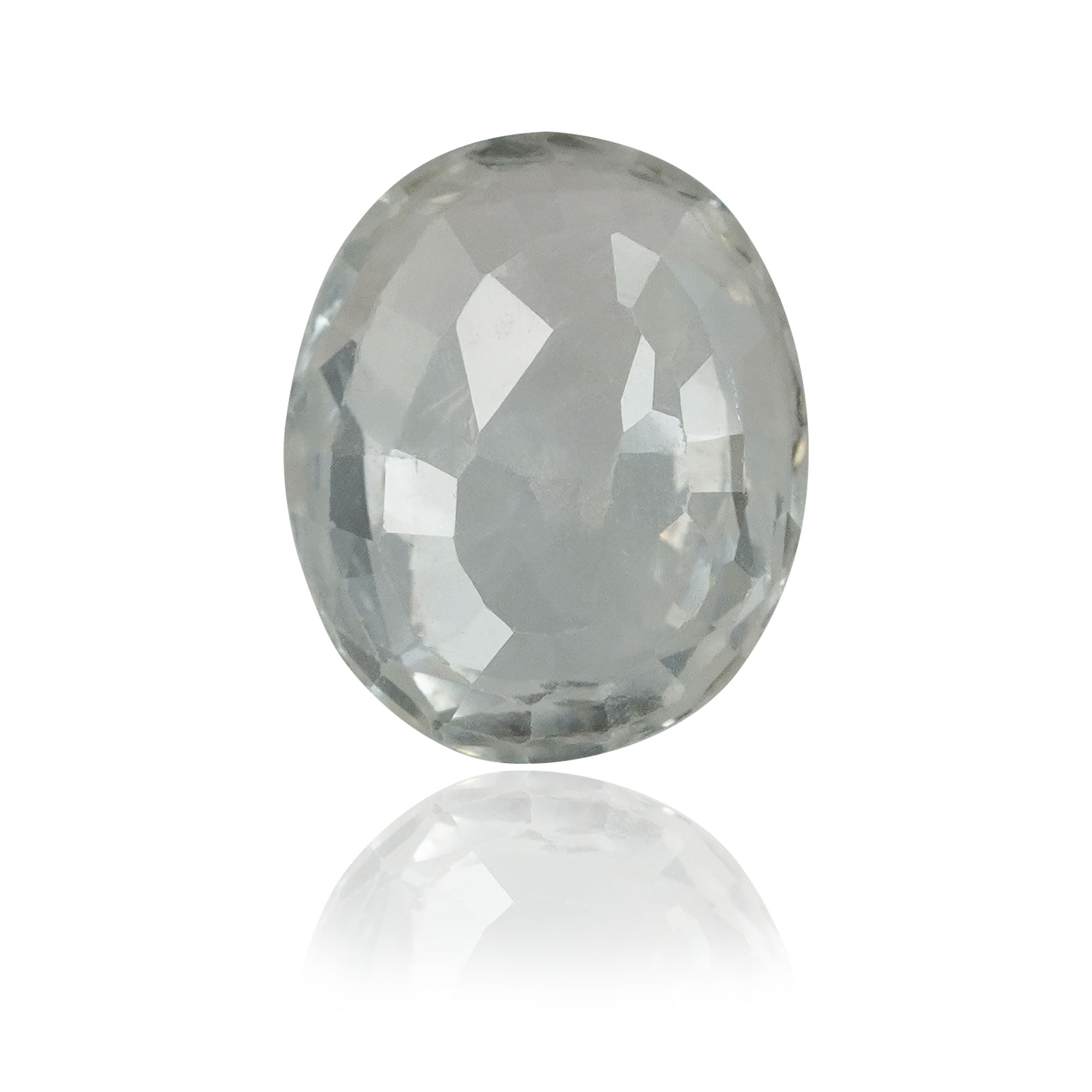 Natural Unheated White Sapphire 1.98 Ct, Oval, Ceylon – IGTL Certified – front view thumbnail