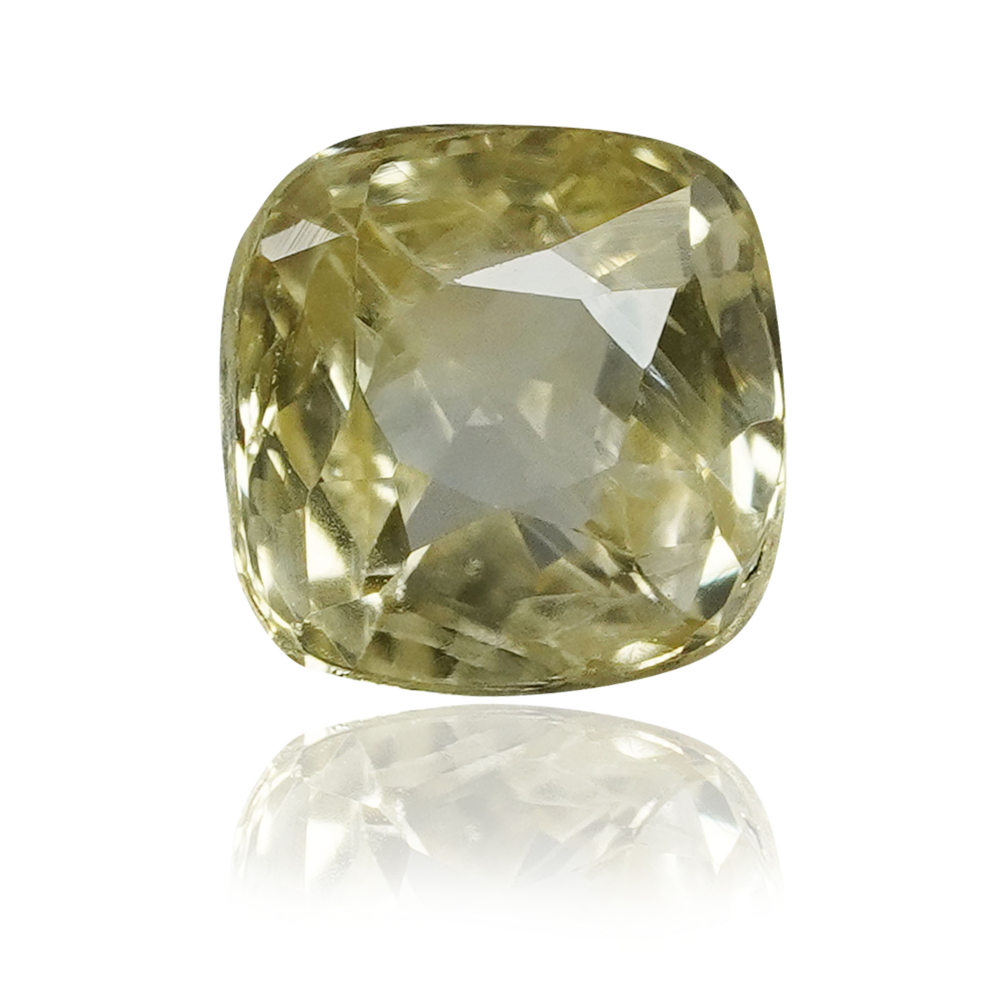 Natural Unheated Yellow Sapphire (Pukhraj) 1.13 Ct, Cushion, Ceylon – IGTL Certified – front view thumbnail