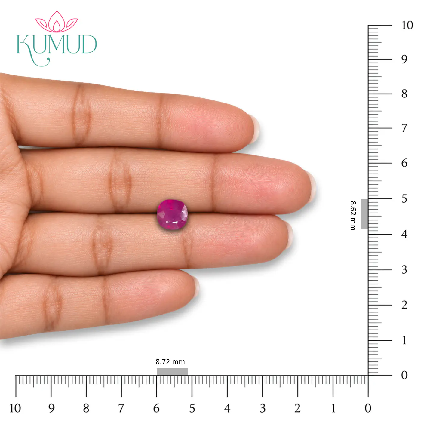 Natural Ruby (Manik) 3.8 Ct, Cushion – Glass-filled, IGTL Certified – front view thumbnail