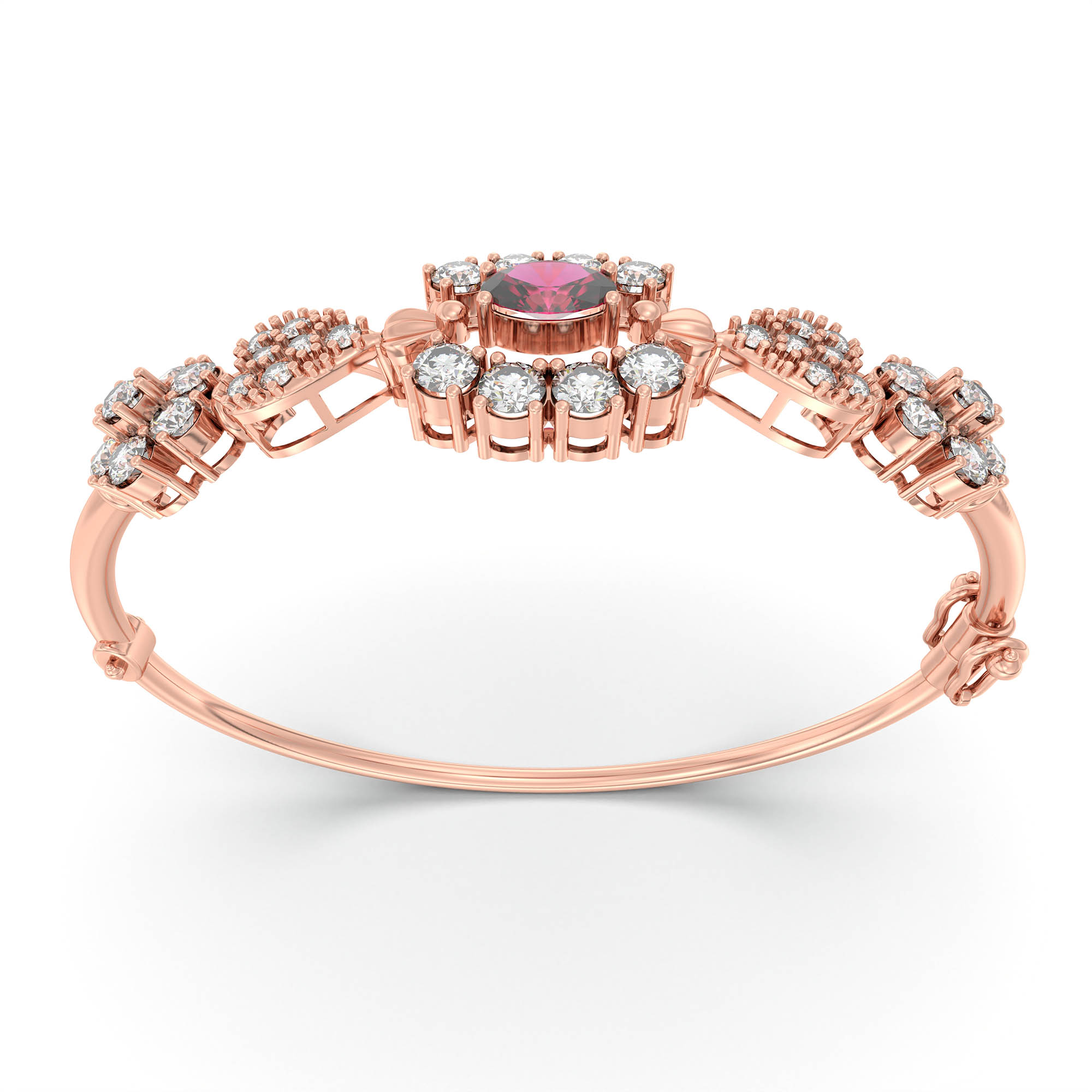 Lab-Grown Diamond and Ruby Bracelet for Women in 18K Rose Gold – 1.01 Ct Diamonds thumbnail