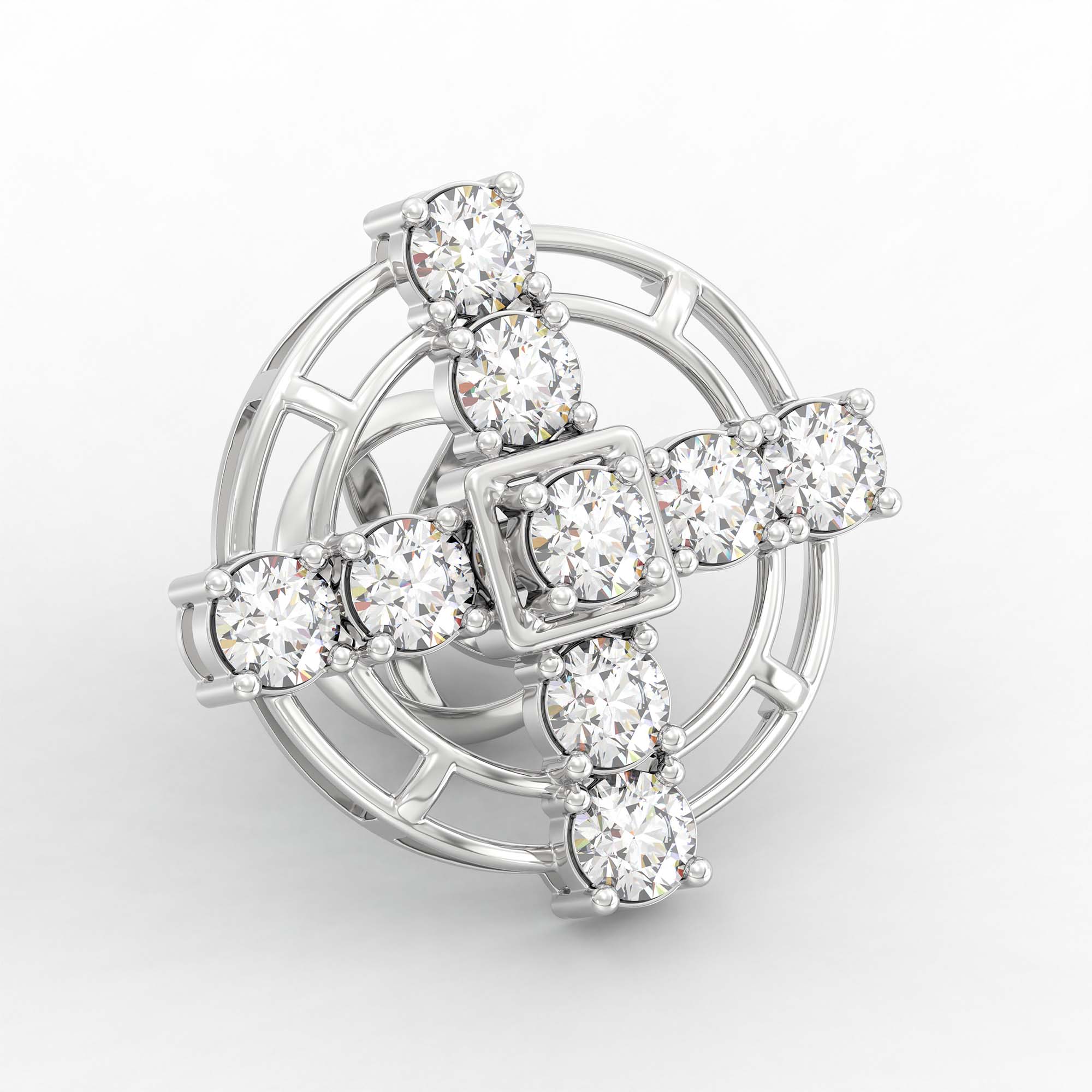 Tops Earring in 18K White Gold with Lab grown diamond thumbnail