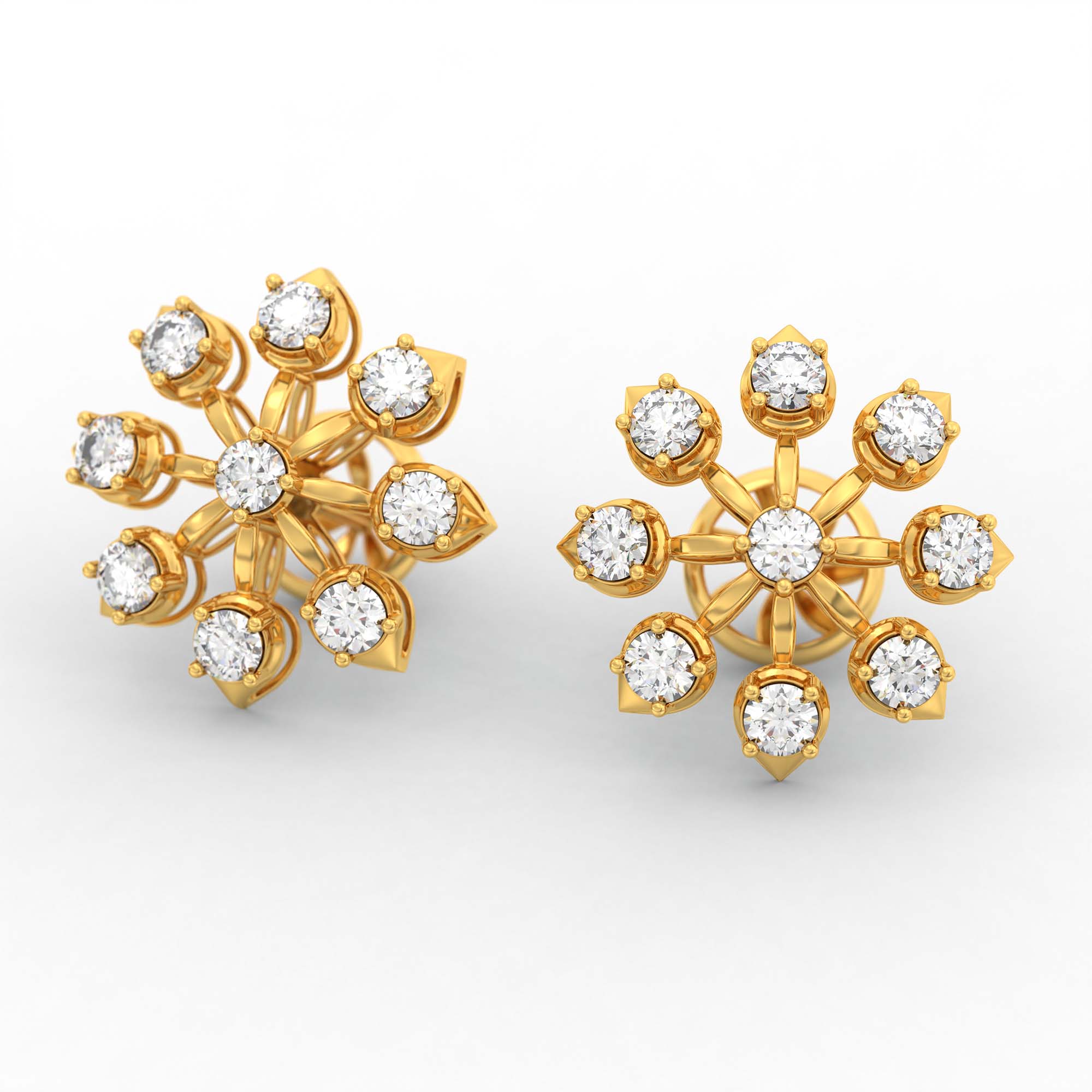 Tops Earring in 22K Yellow Gold with Lab grown diamond thumbnail