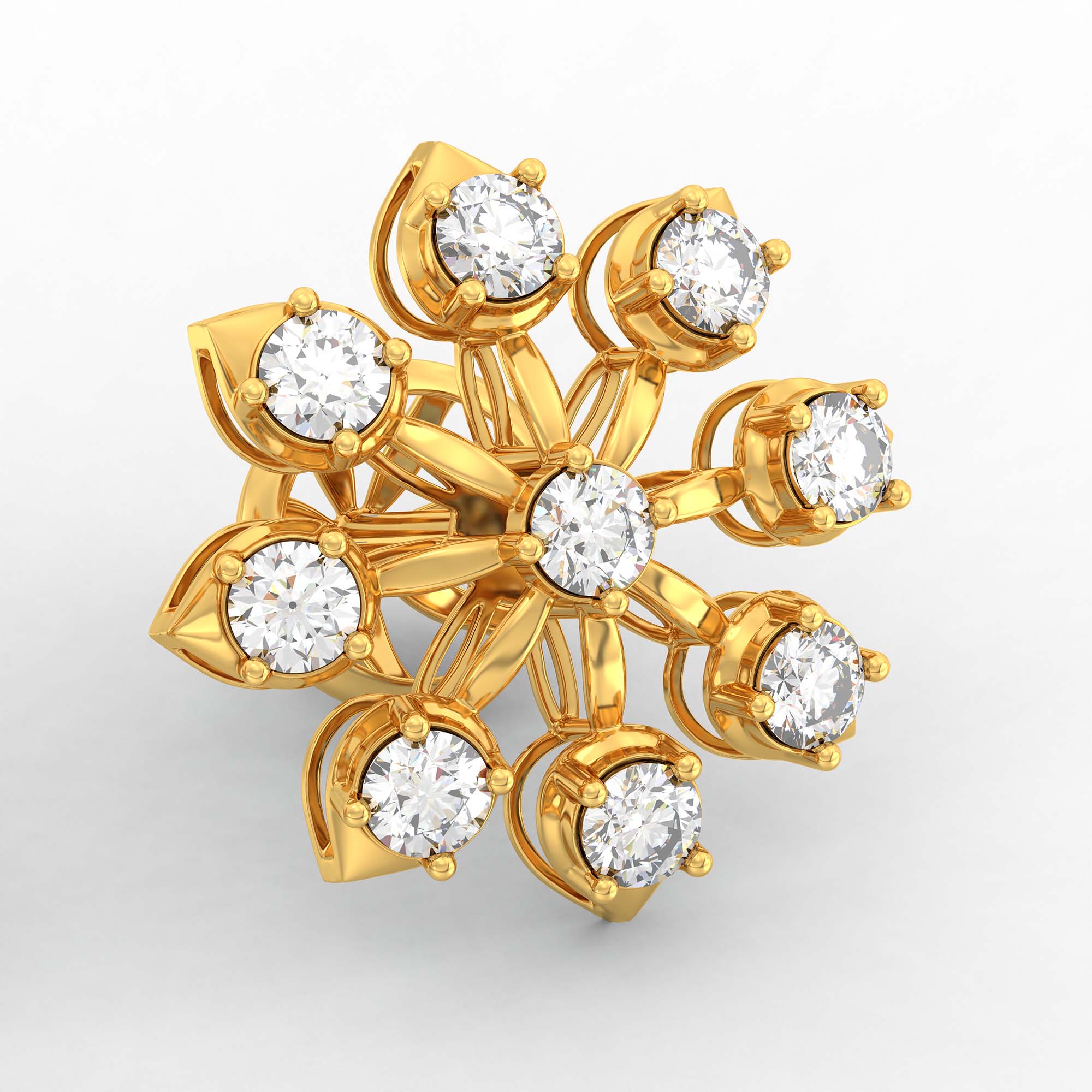 Tops Earring in 22K Yellow Gold with Lab grown diamond thumbnail
