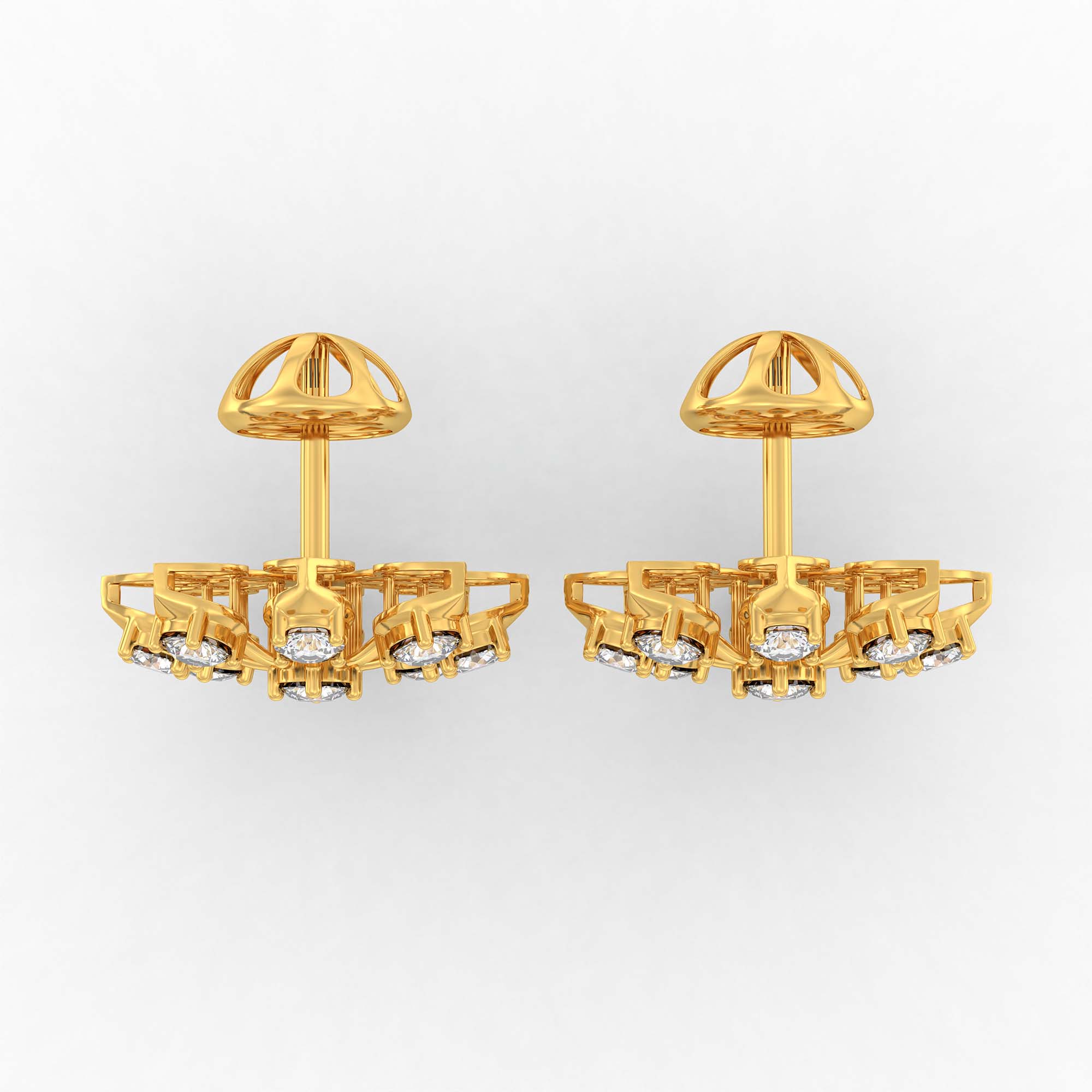 Tops Earring in 22K Yellow Gold with Lab grown diamond thumbnail