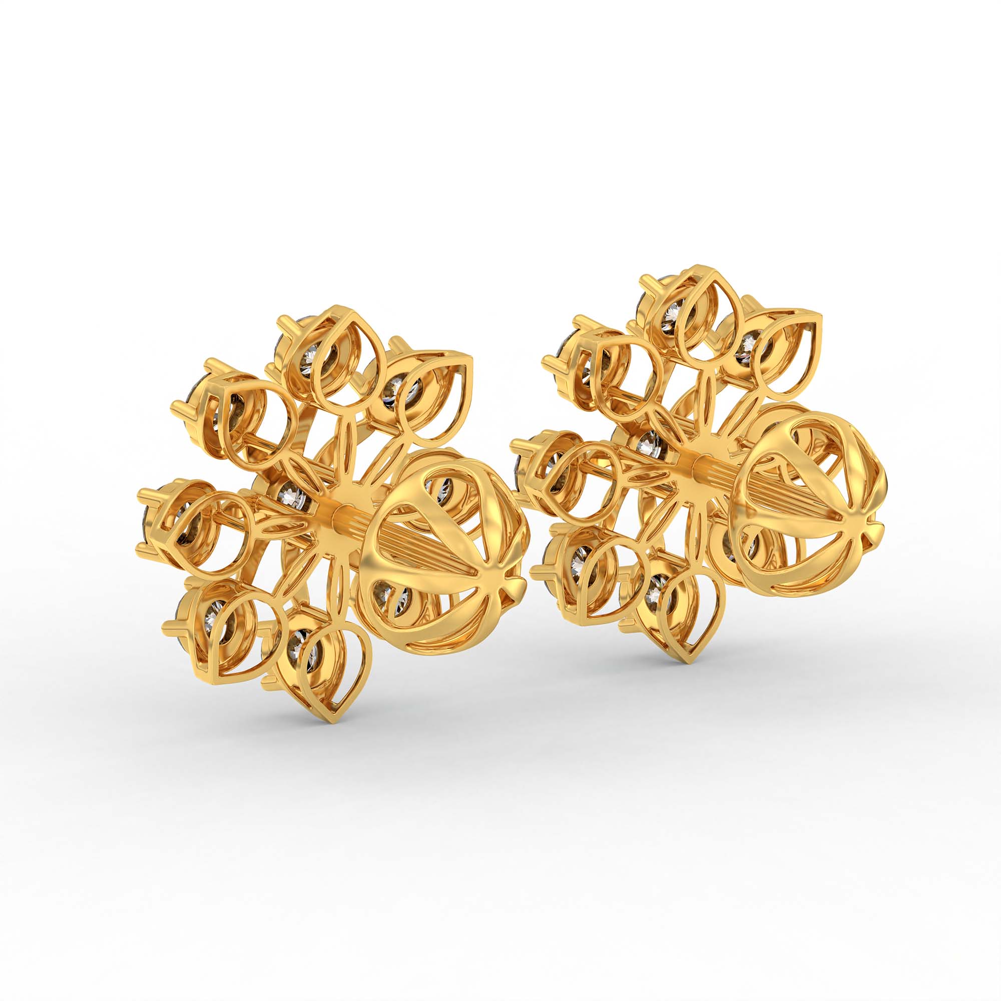 Tops Earring in 22K Yellow Gold with Lab grown diamond thumbnail