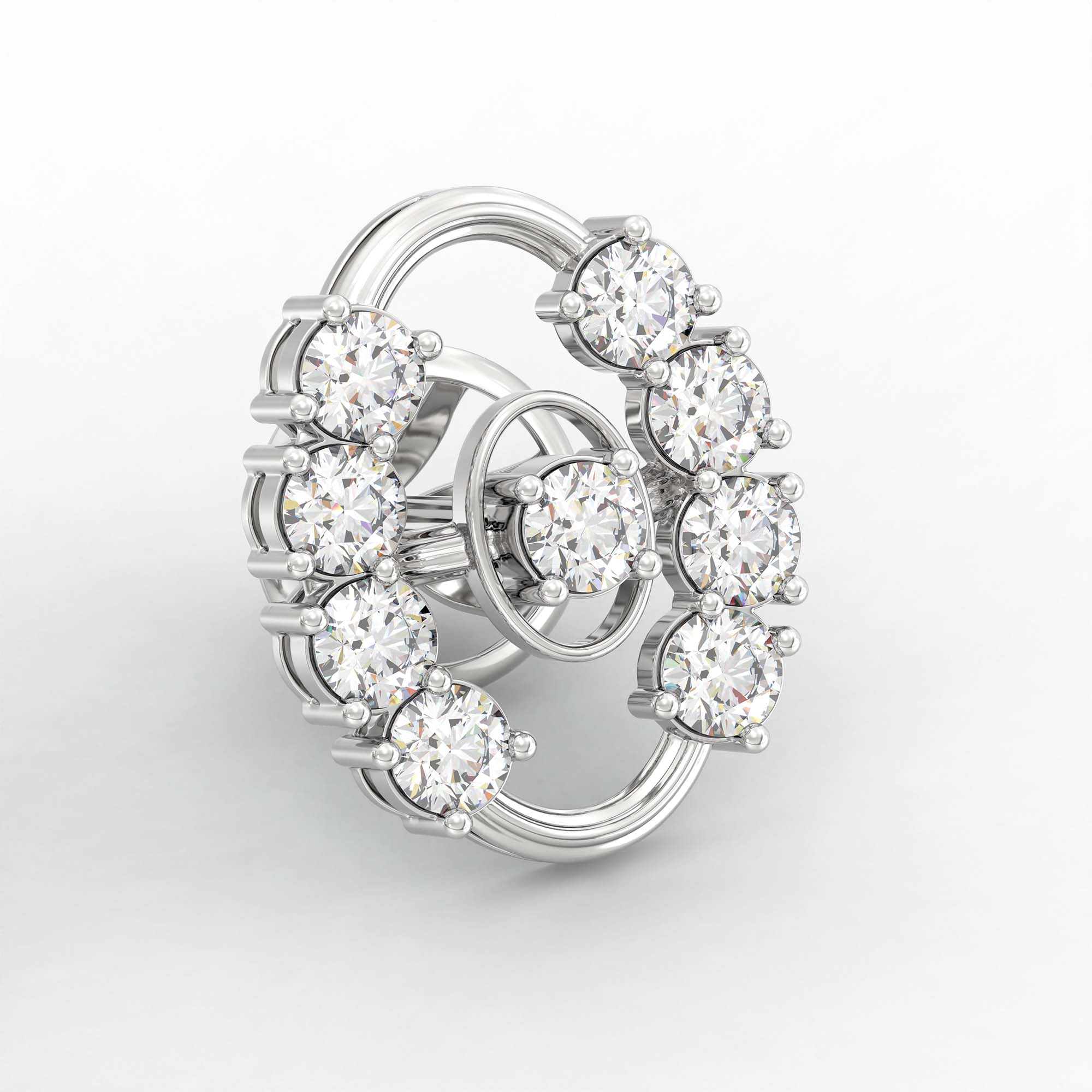 Tops Earring in 18K White Gold with Lab grown diamond thumbnail