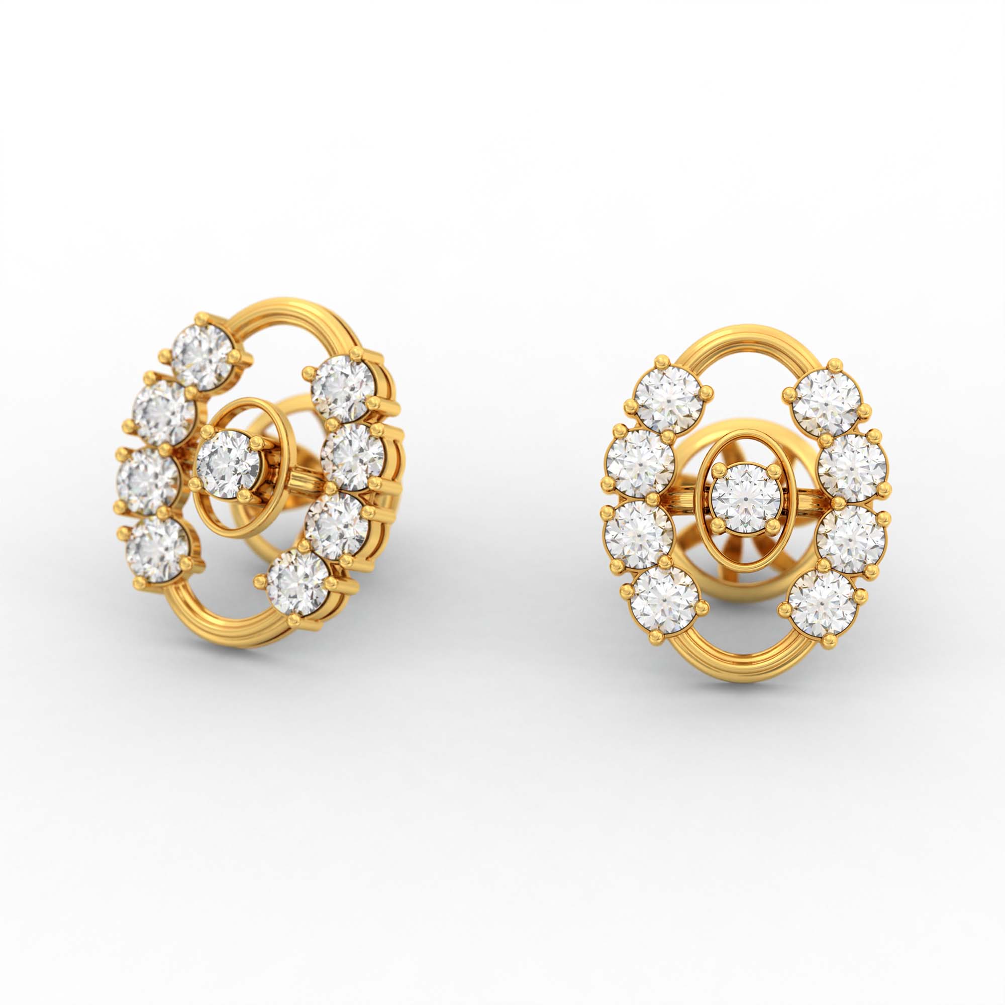 Tops Earring in 22K Yellow Gold with Lab grown diamond thumbnail