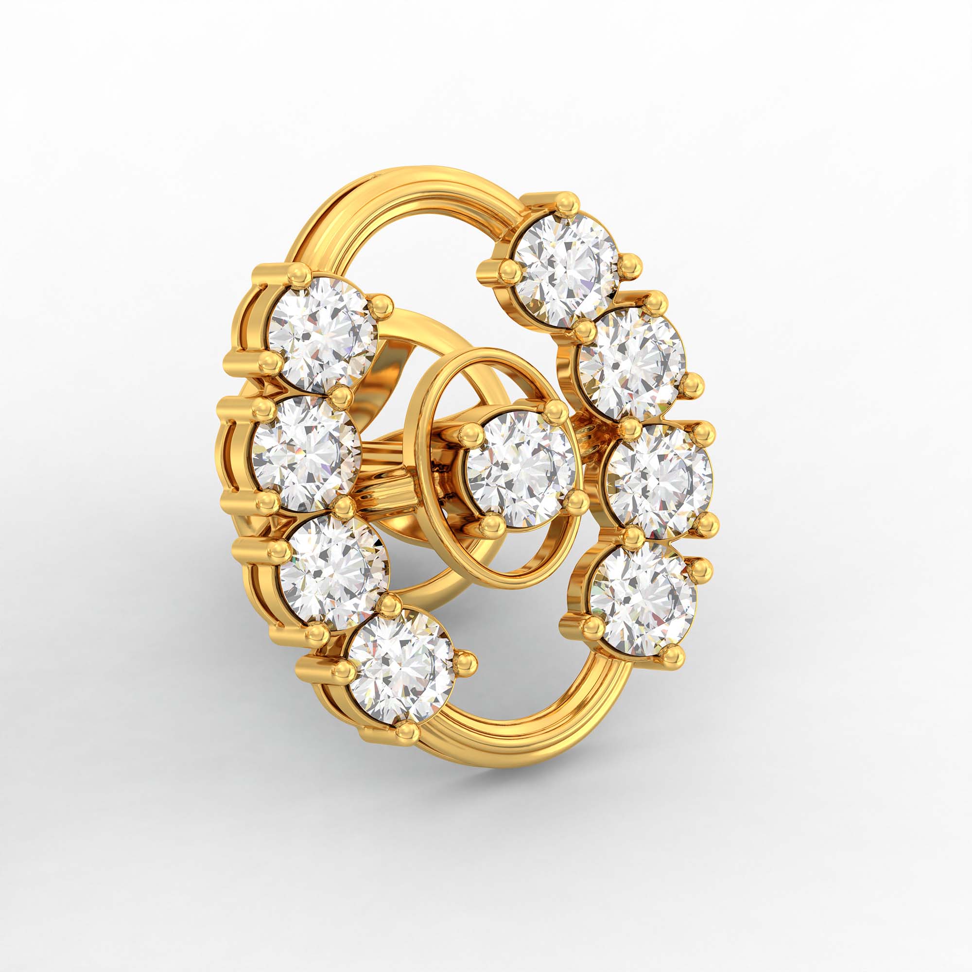 Tops Earring in 22K Yellow Gold with Lab grown diamond thumbnail