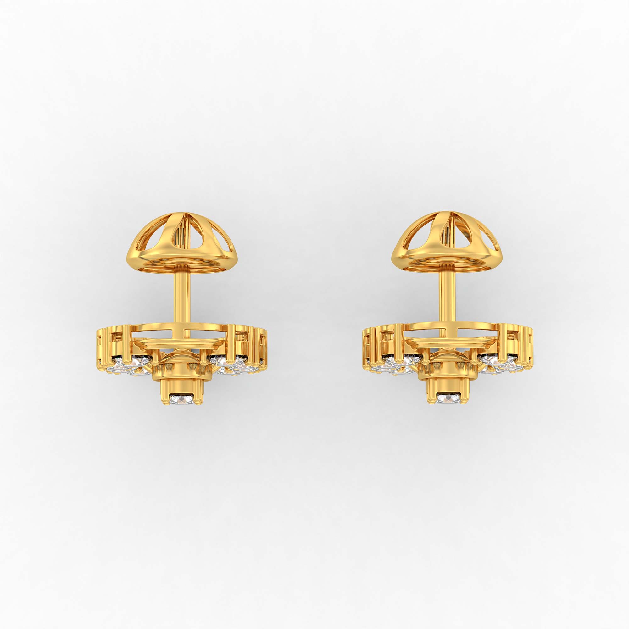 Tops Earring in 22K Yellow Gold with Lab grown diamond thumbnail