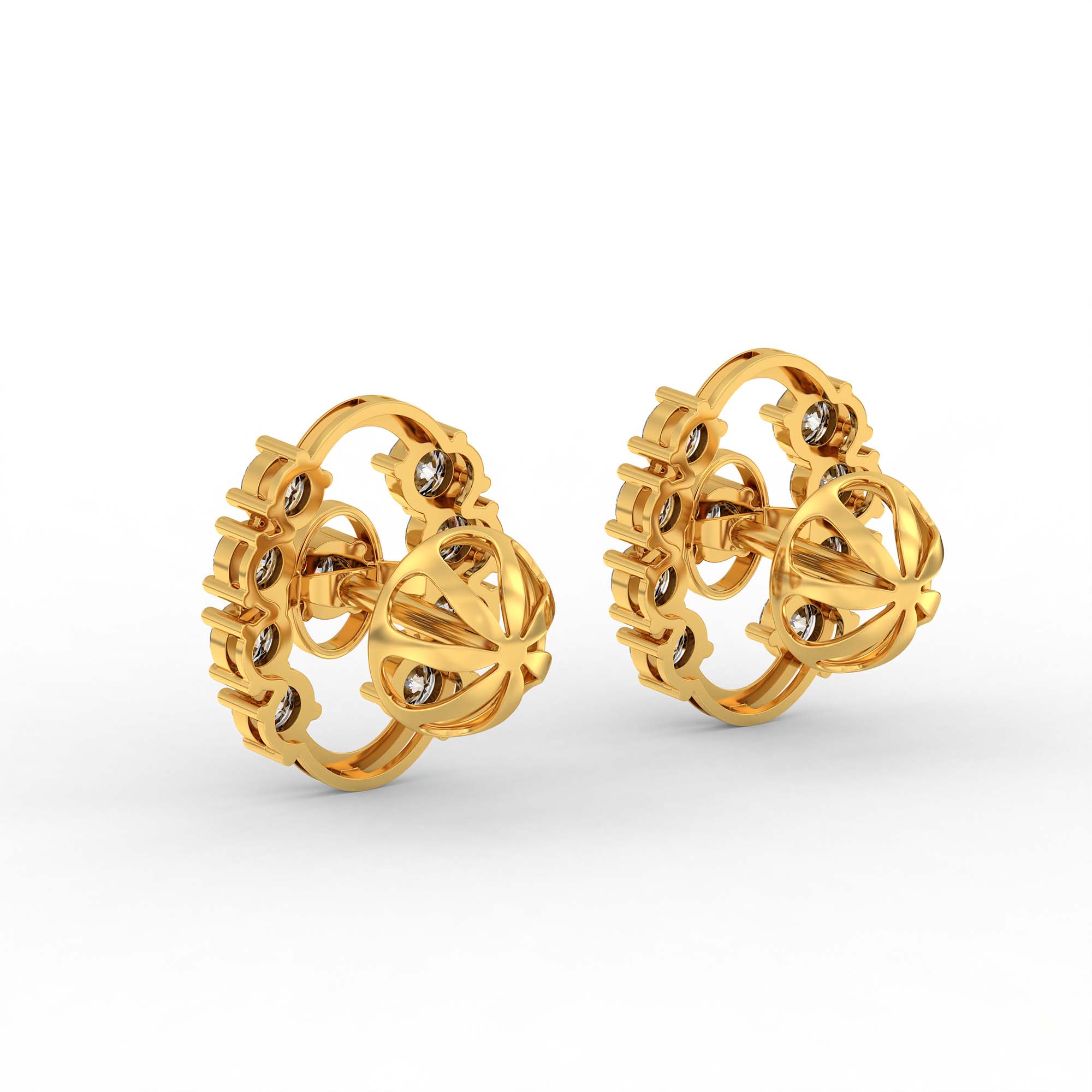 Tops Earring in 22K Yellow Gold with Lab grown diamond thumbnail