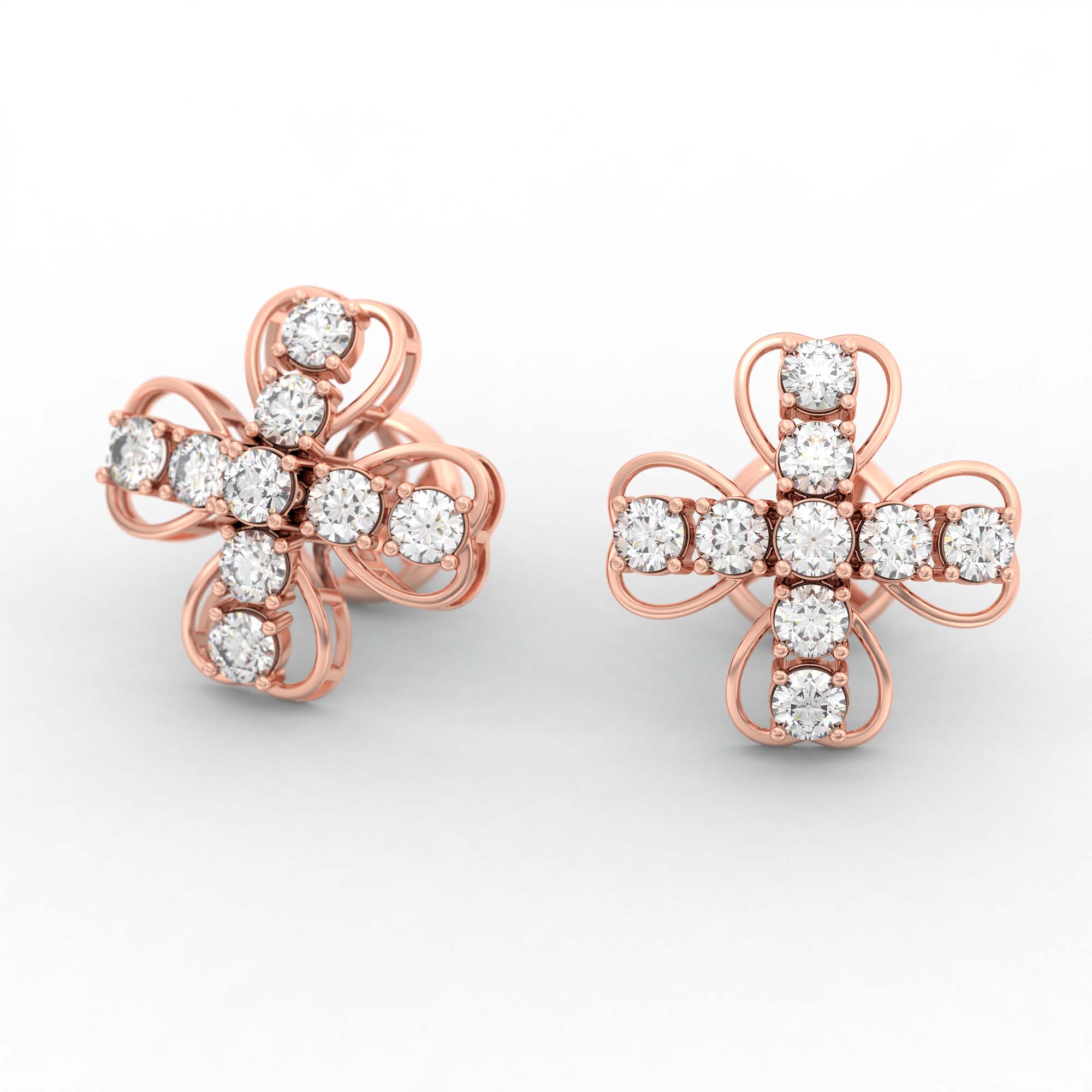 Tops Earring in 18K Rose Gold with Lab grown diamond thumbnail