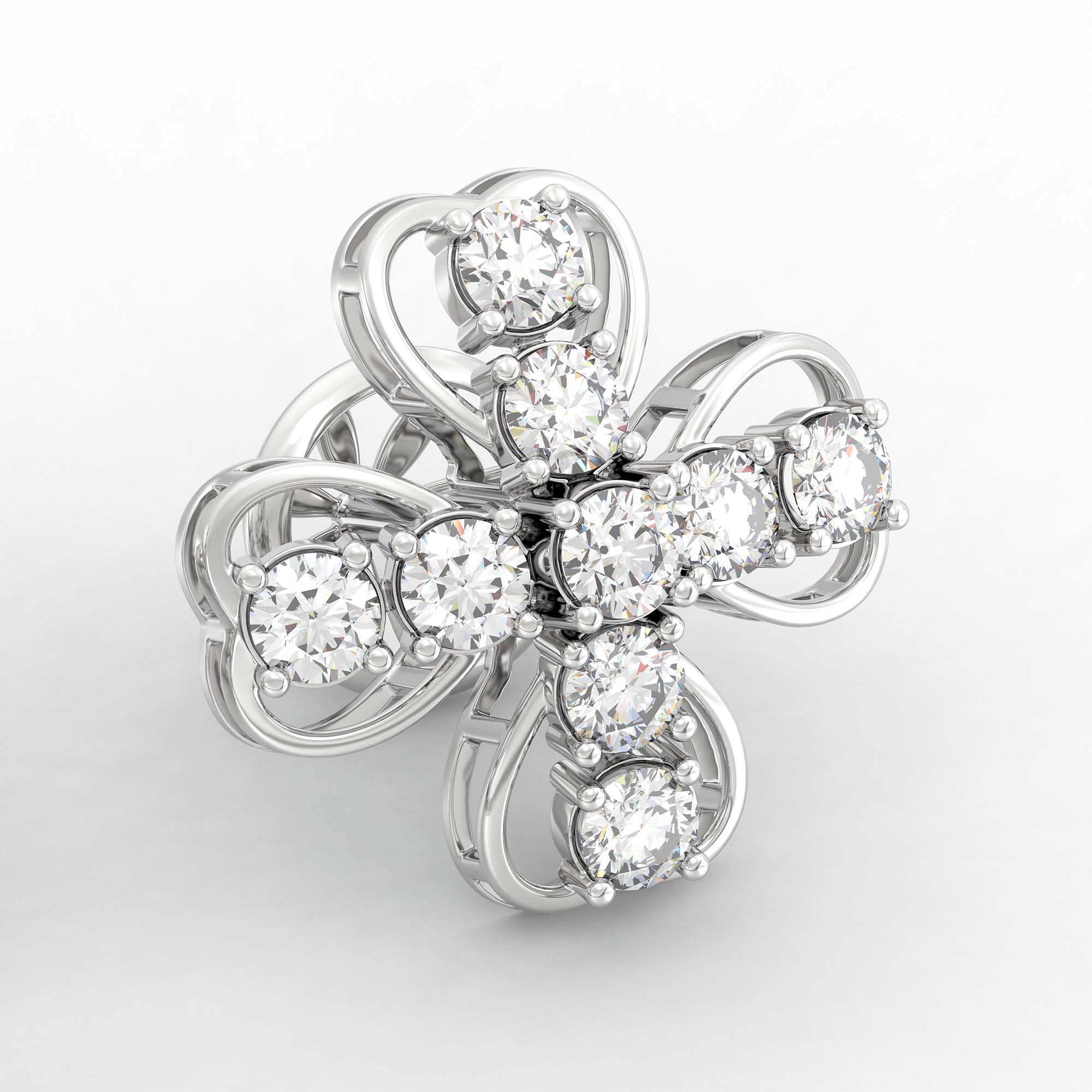Tops Earring in 18K White Gold with Lab grown diamond thumbnail
