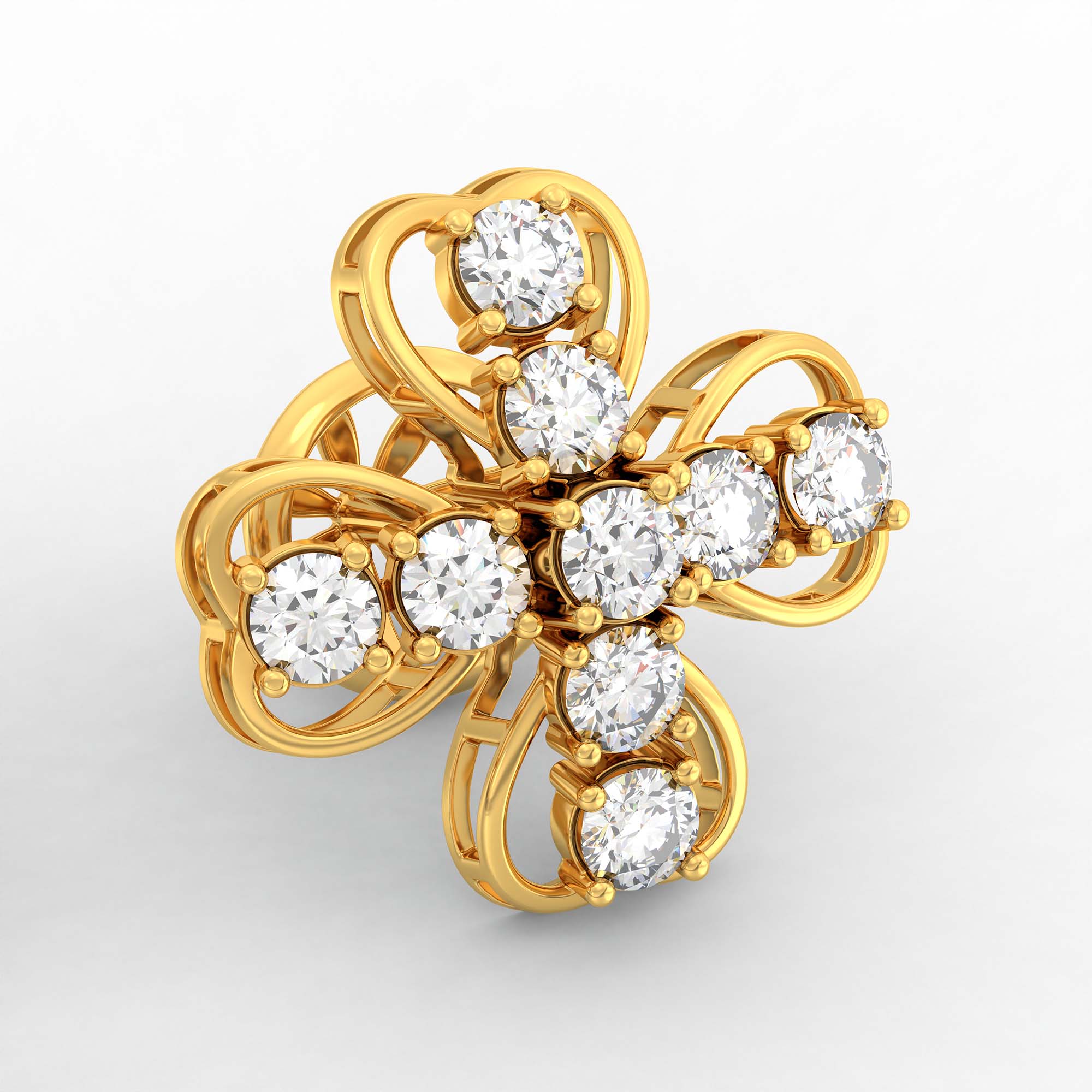 Tops Earring in 22K Yellow Gold with Lab grown diamond thumbnail
