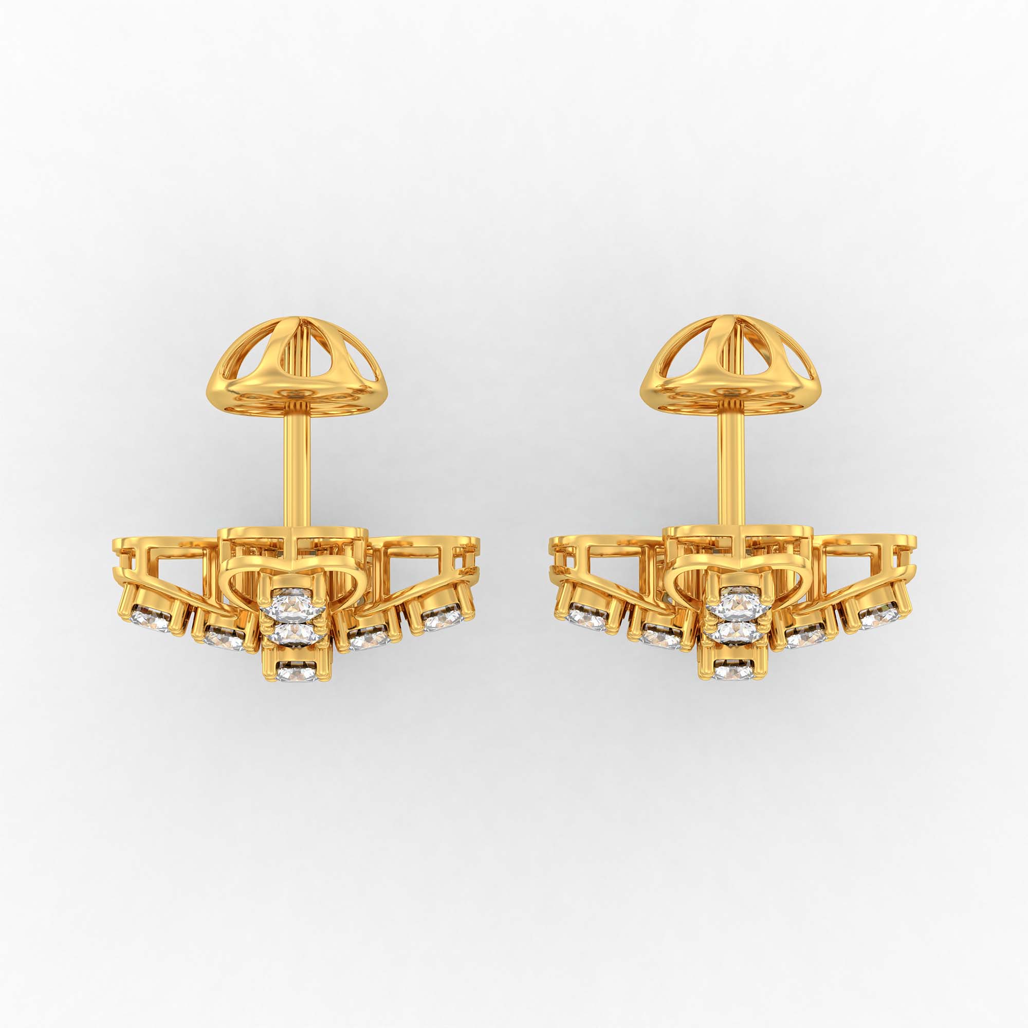 Tops Earring in 22K Yellow Gold with Lab grown diamond thumbnail