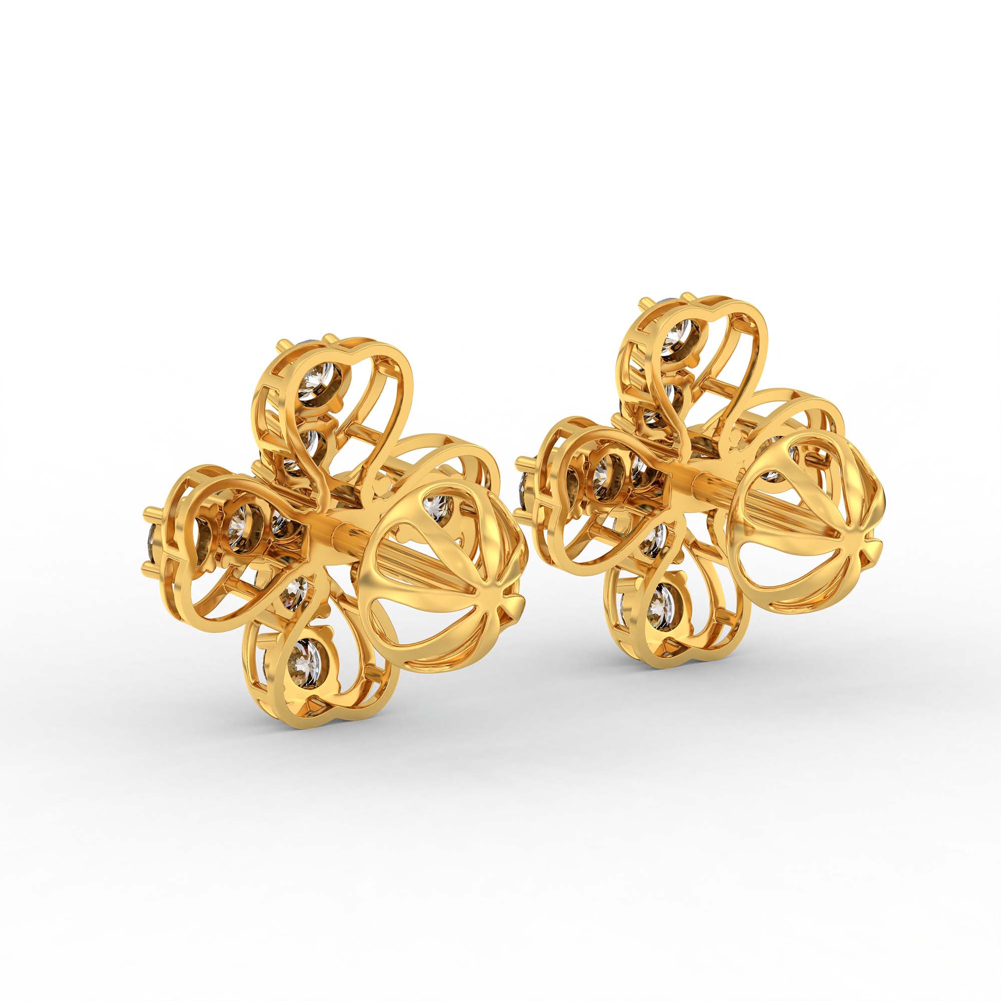 Tops Earring in 22K Yellow Gold with Lab grown diamond thumbnail