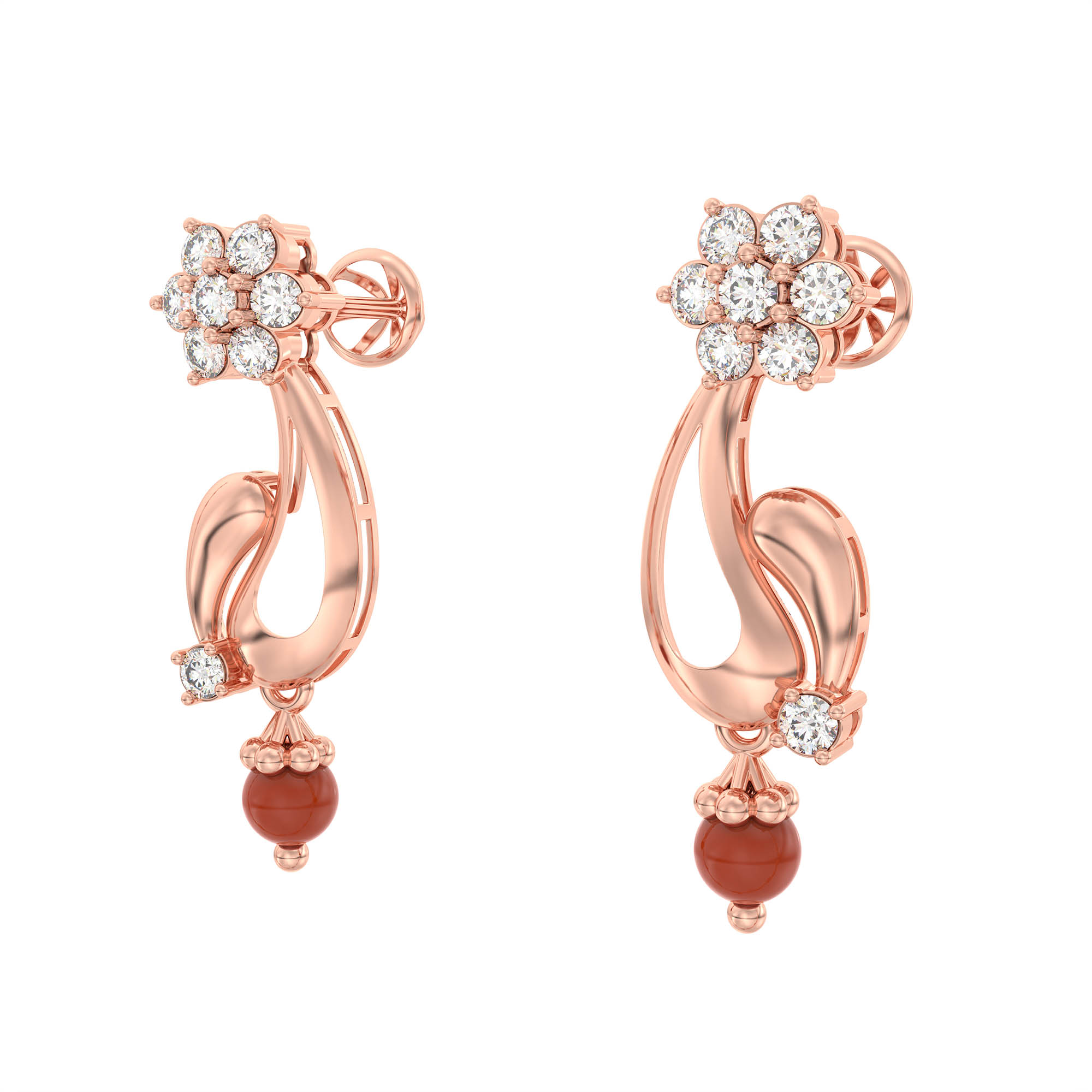 Lab-Grown Diamond Necklace and Earring Set in 18K Rose Gold – 3.07 Ct, 91 Diamonds thumbnail
