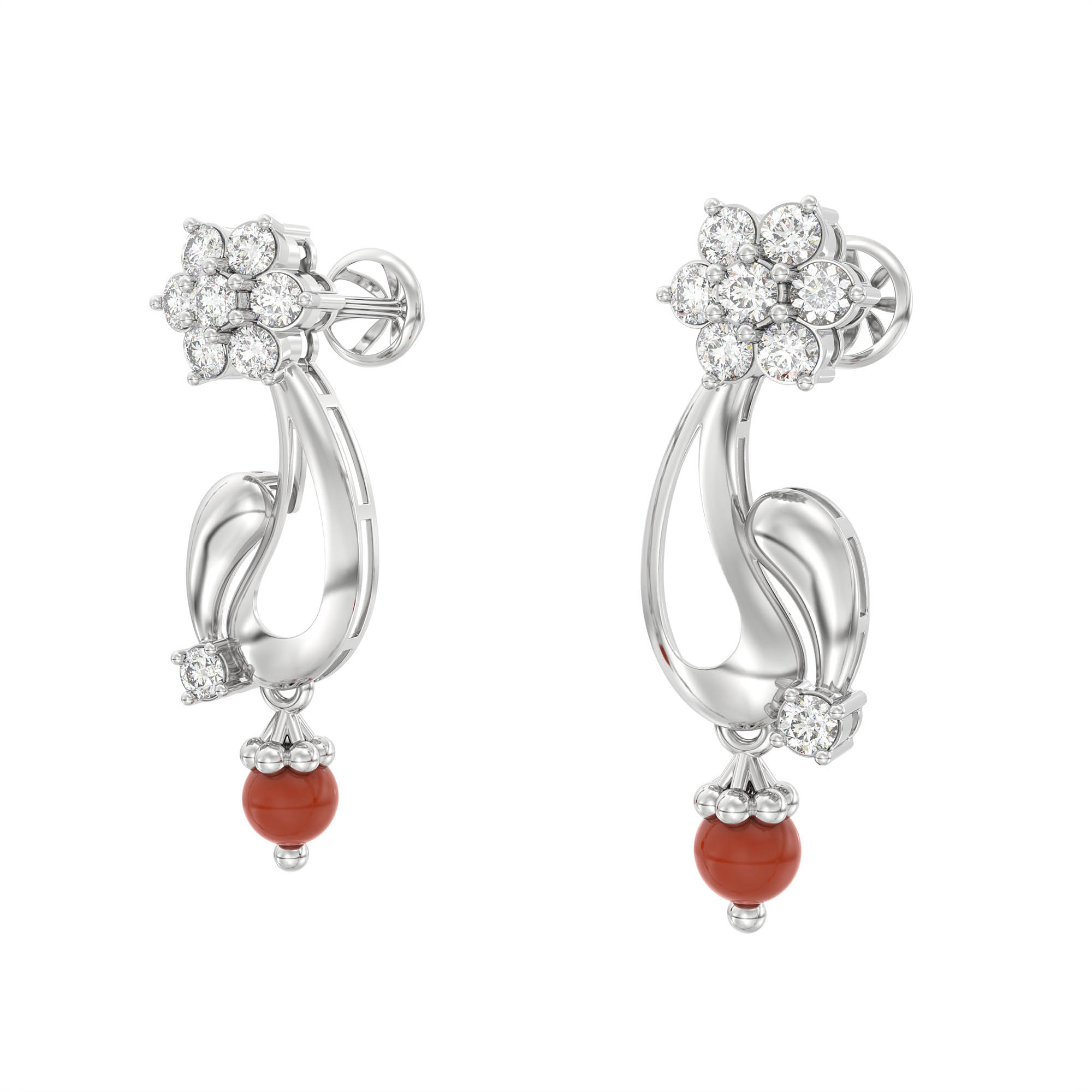 Lab-Grown Diamond Necklace and Earring Set in 18K White Gold – 3.07 Ct, 91 Diamonds thumbnail