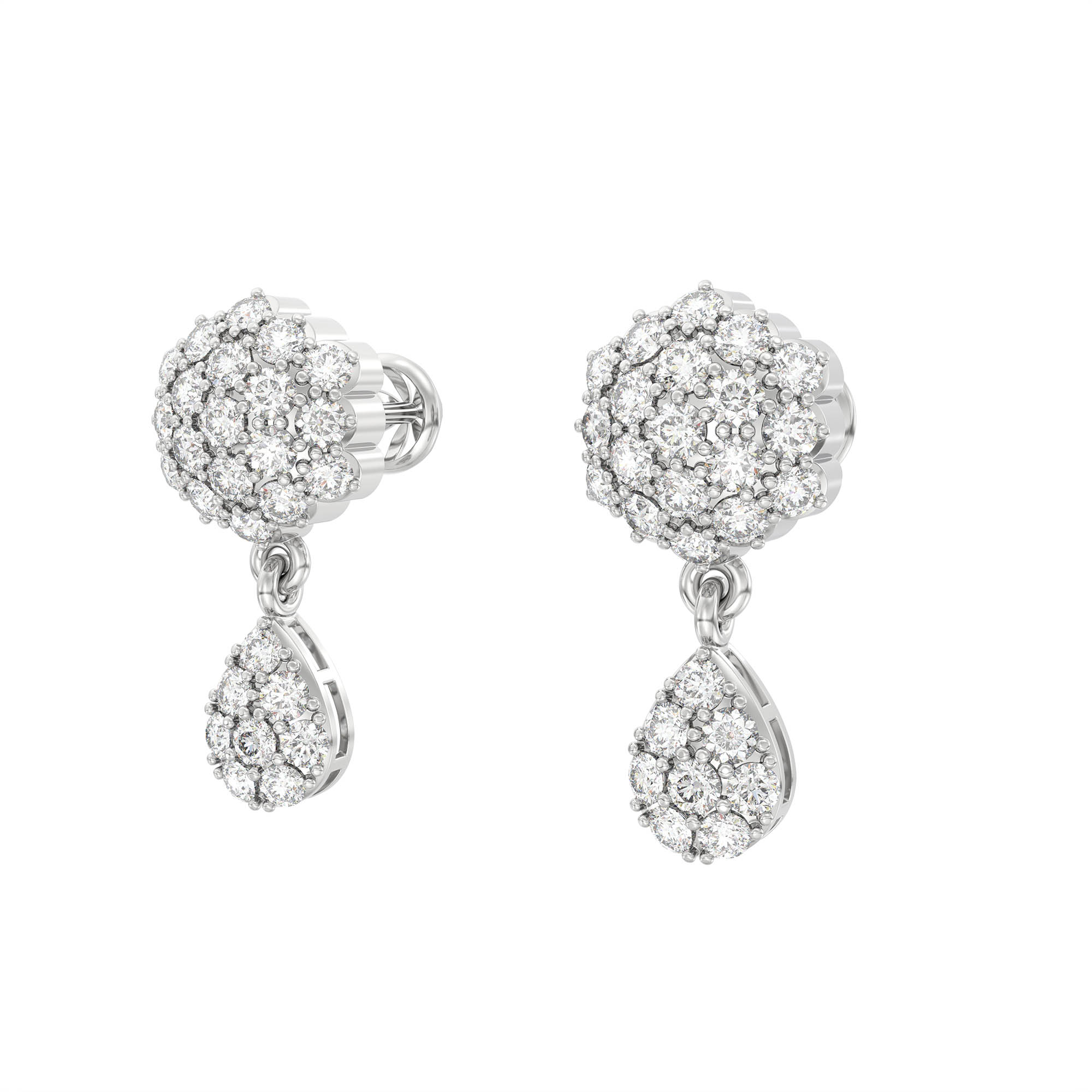 Lab-Grown Diamond Necklace and Earring Set in 18K White Gold – 4.78 Ct, 151 Diamonds thumbnail