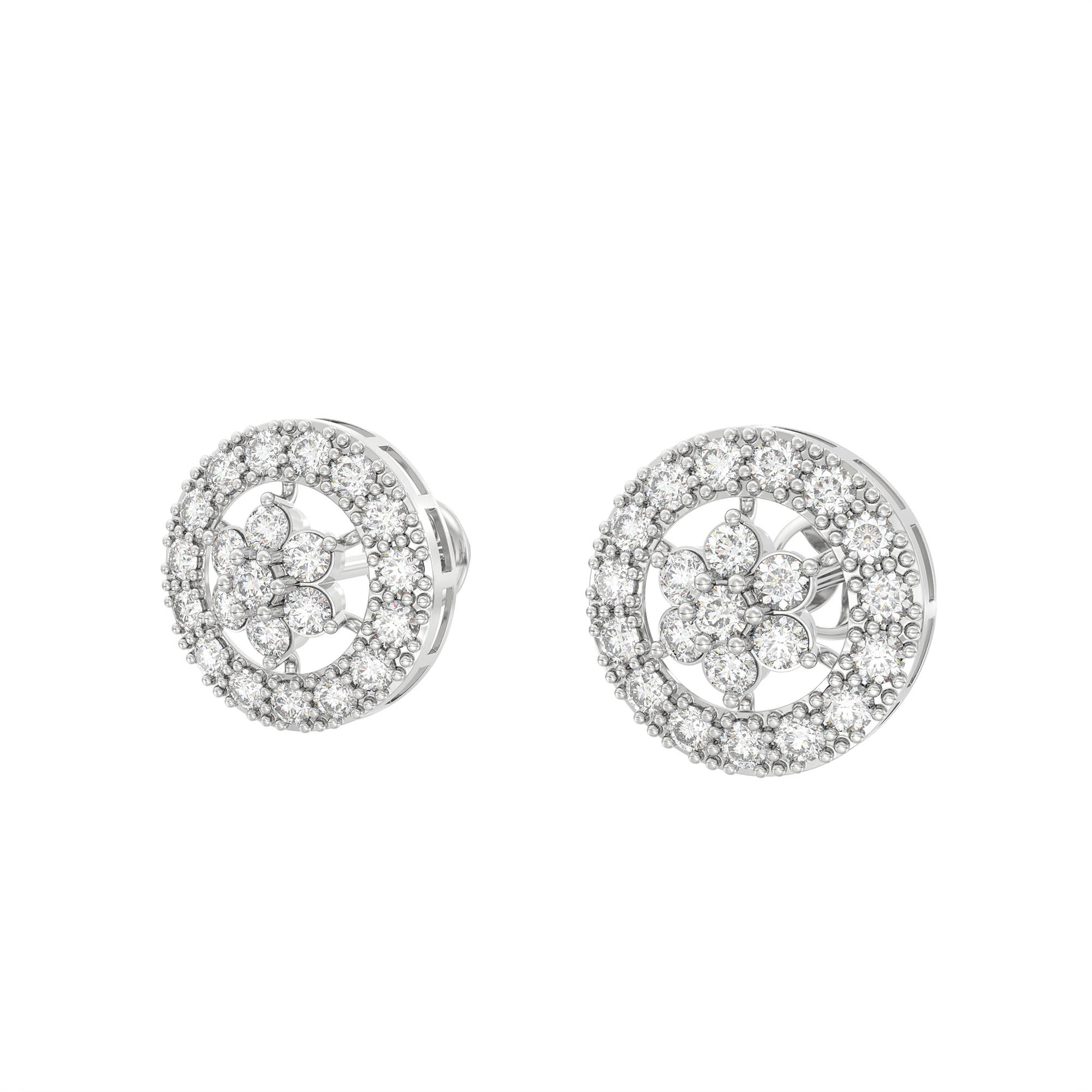 Lab-Grown Diamond Necklace and Earring Set in 18K White Gold – 9.25 Ct, 324 Diamonds thumbnail